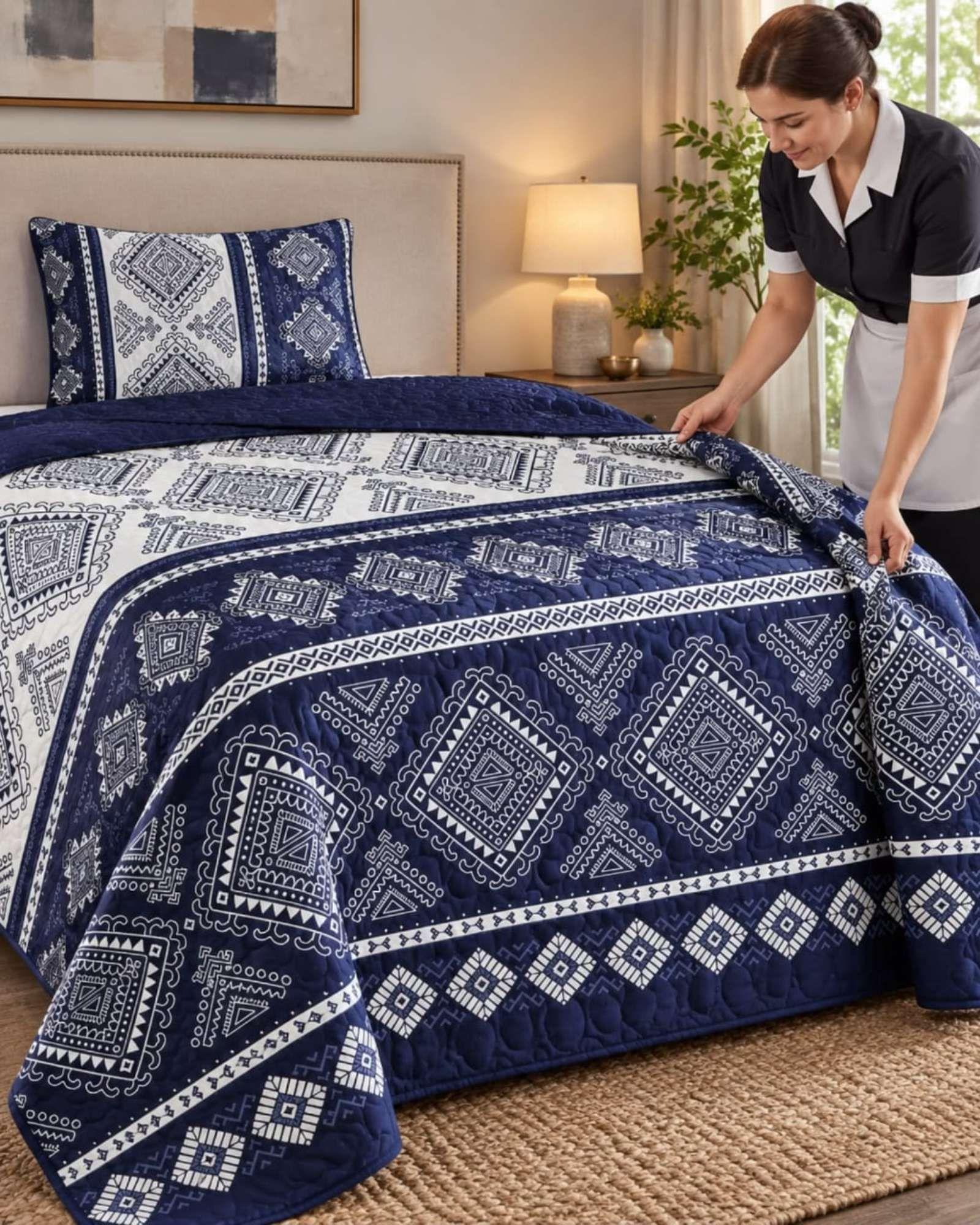 Cubrecama de Verano Plaza y Media Mas Funda De Almohada C13-0