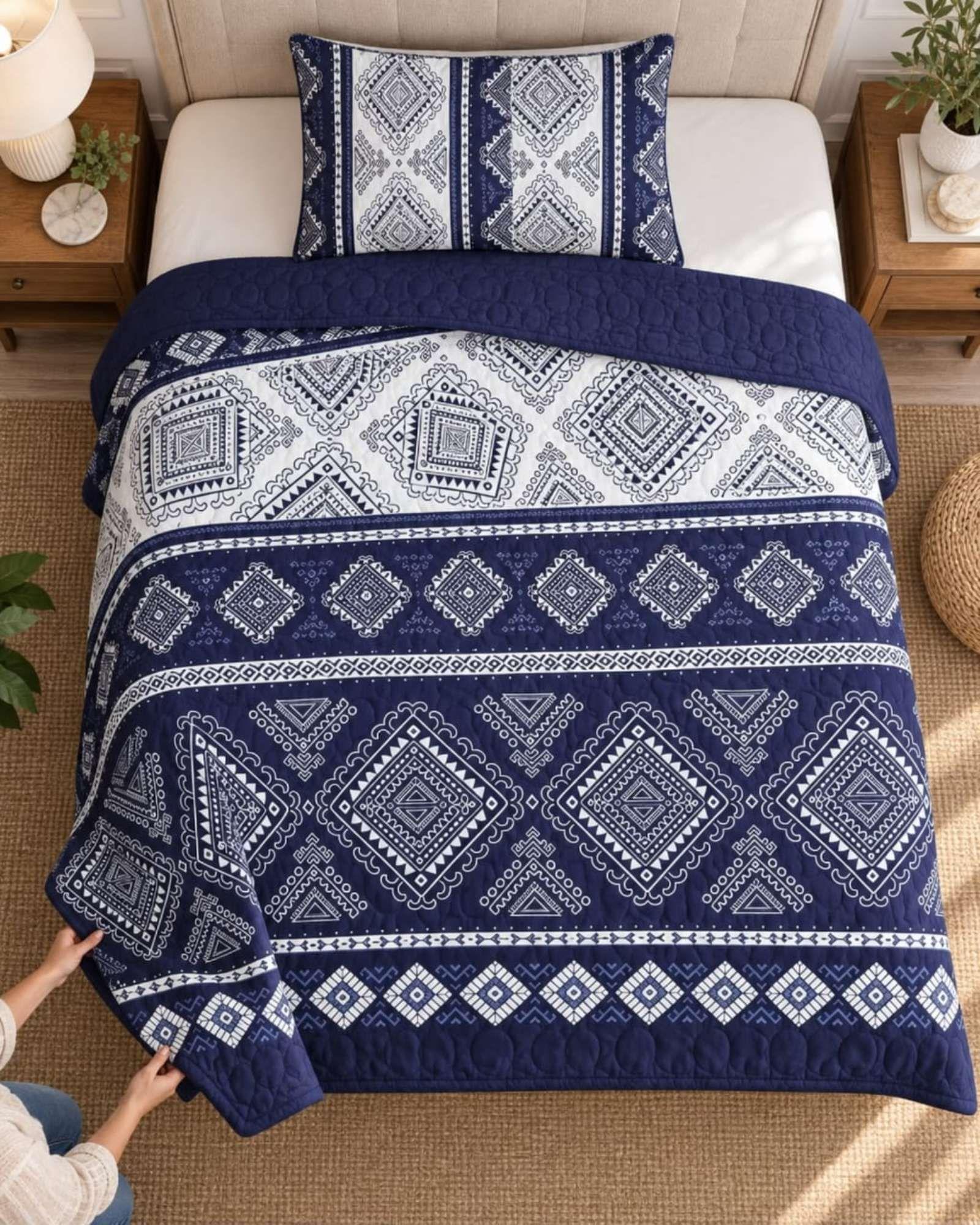 Cubrecama de Verano Plaza y Media Mas Funda De Almohada C13-3