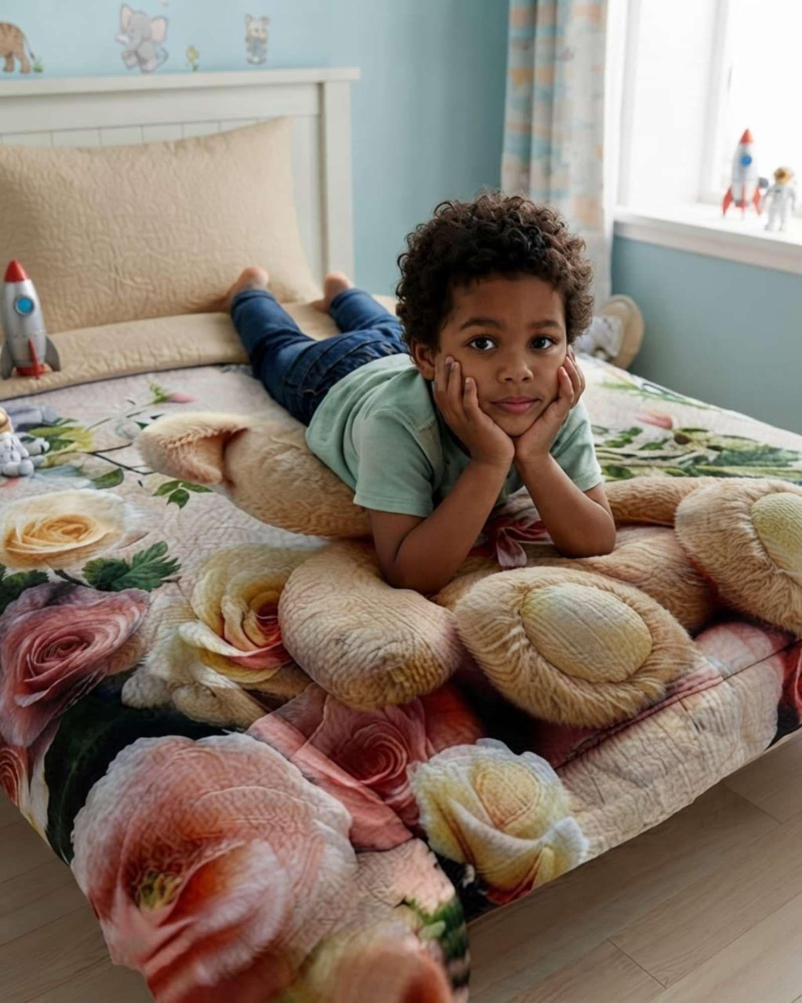 Cubrecama Quilt Infantil de Verano Plaza y Media mas Funda c8-4