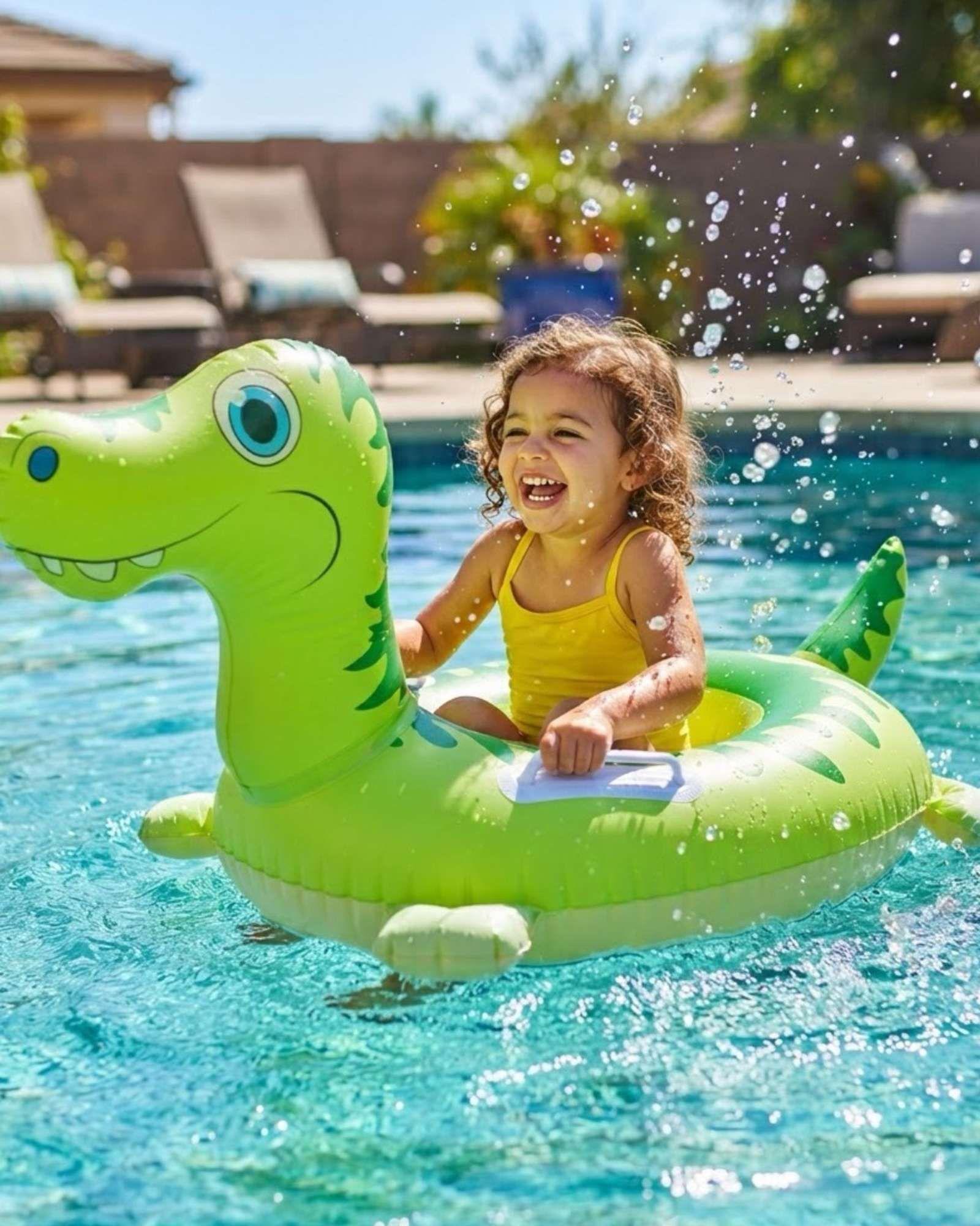 Flotador Infantil Inflable con Asas Diseño Animal para Piscina1-4