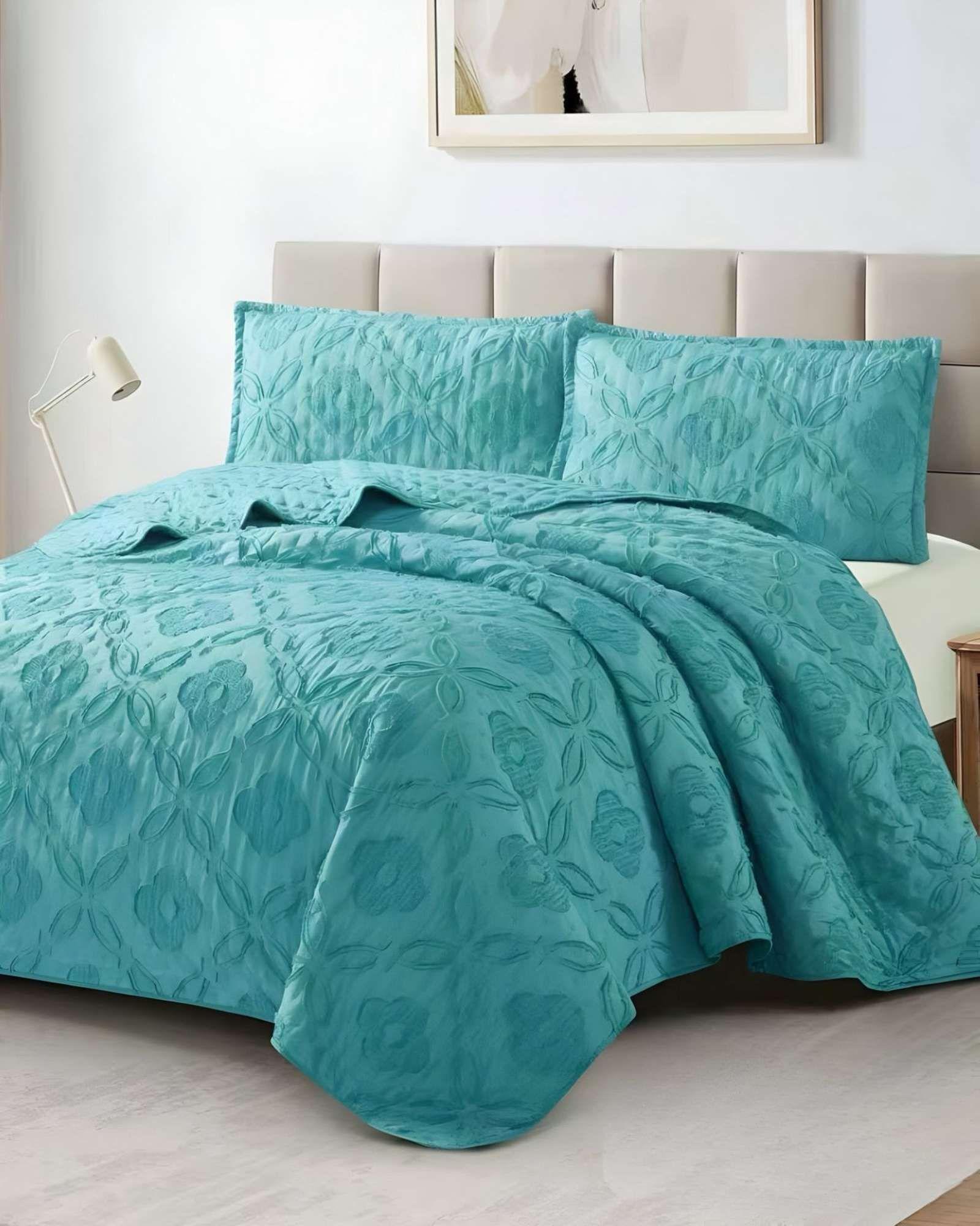 CUBRECAMA QUILT DELGADO TUFTING DE LUJO SUAVE KING R2-3