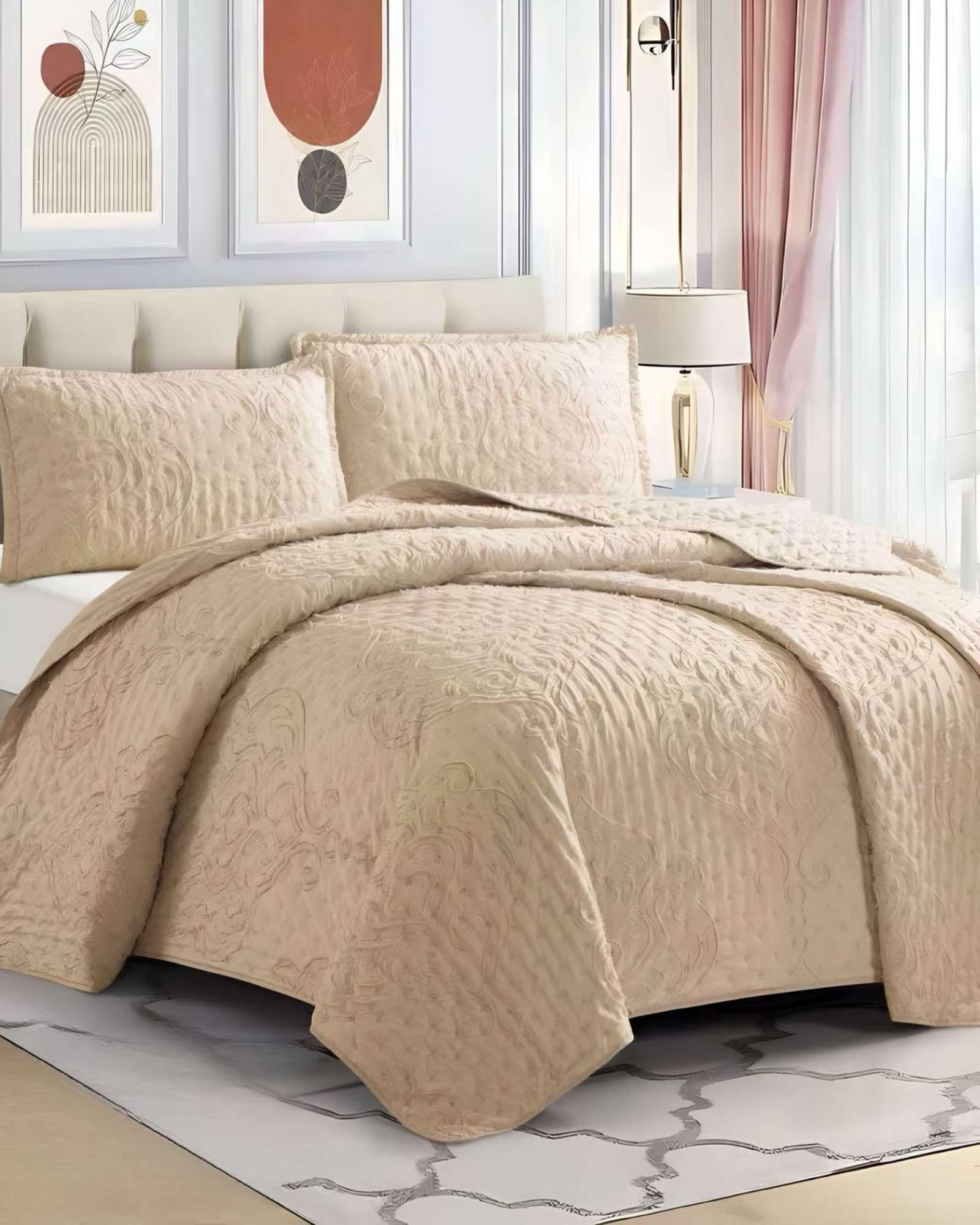 CUBRECAMA QUILT DELGADO TUFTING DE LUJO SUAVE 2 PLAZAS L7-2