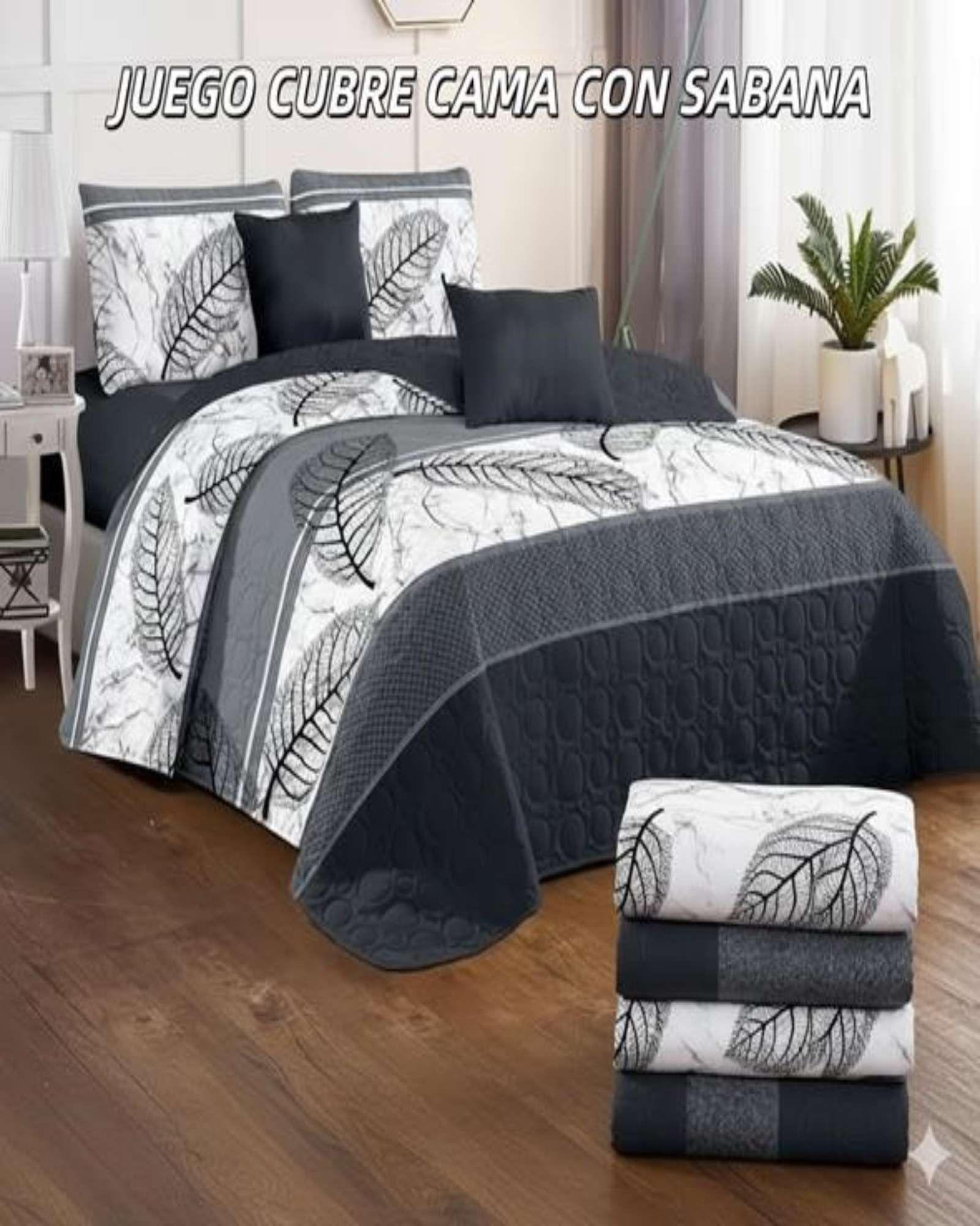 SABANA CON CUBRECAMA DE VERANO KING + 2 ALMOHADAS s81-3