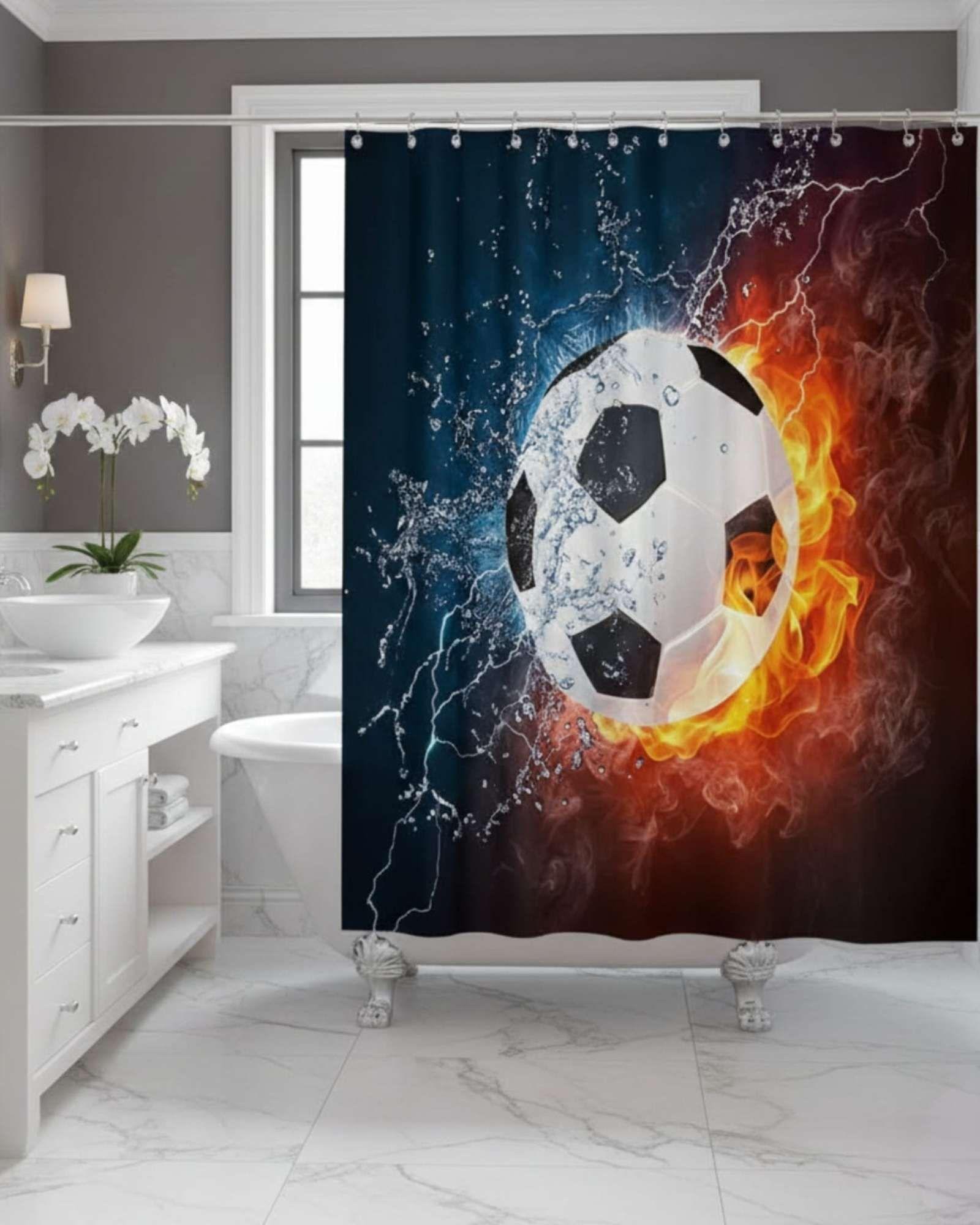 Juego de Cortina de Baño Tela Género + Forro Impermeable T21-0