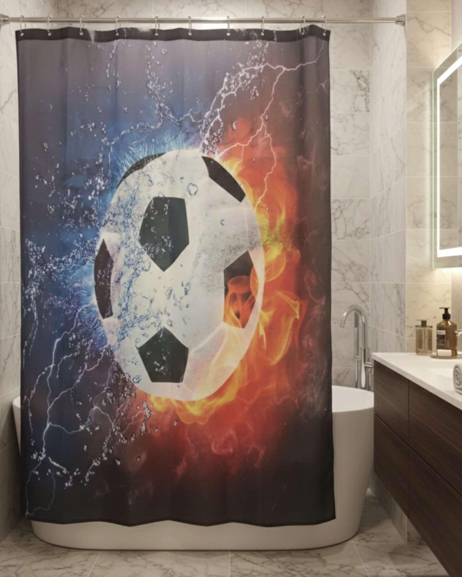 Juego de Cortina de Baño Tela Género + Forro Impermeable T21-3