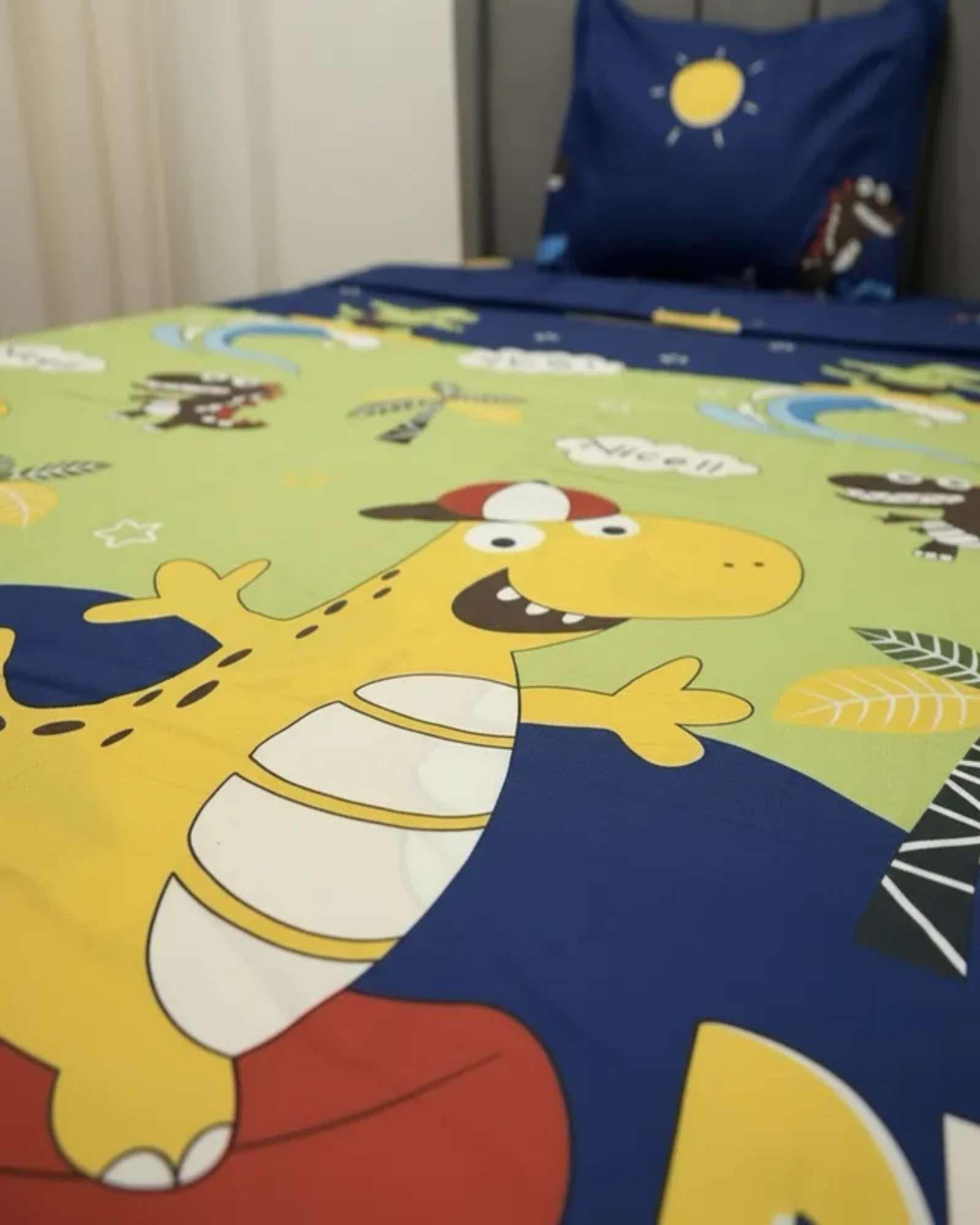 Juego de Sábanas Diseño infantil plaza y media Dino-1