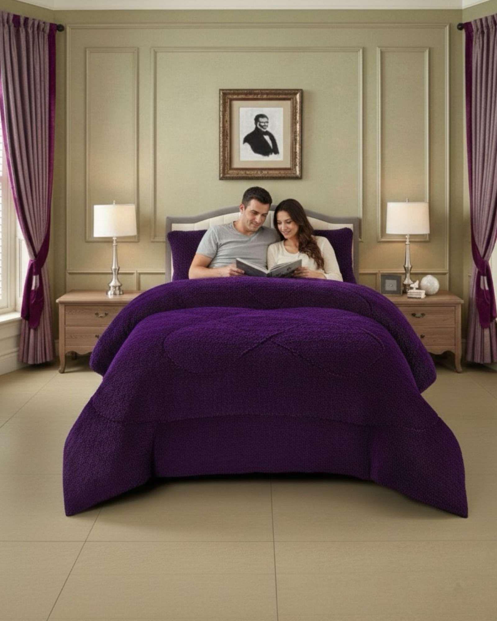 Cubrecama Otoño Invierno Chiporro Peludo Premium Plaza y media  A60-1