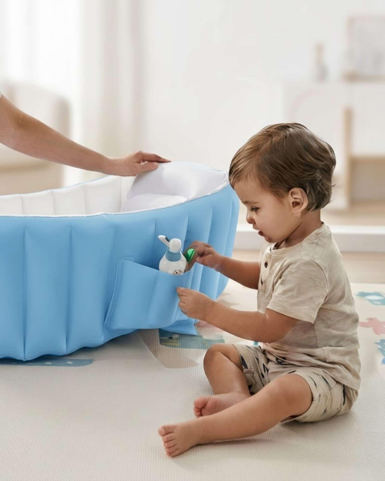 Bañera Tina Para Bebés Inflable Portátil Plegable Antideslizante. -1