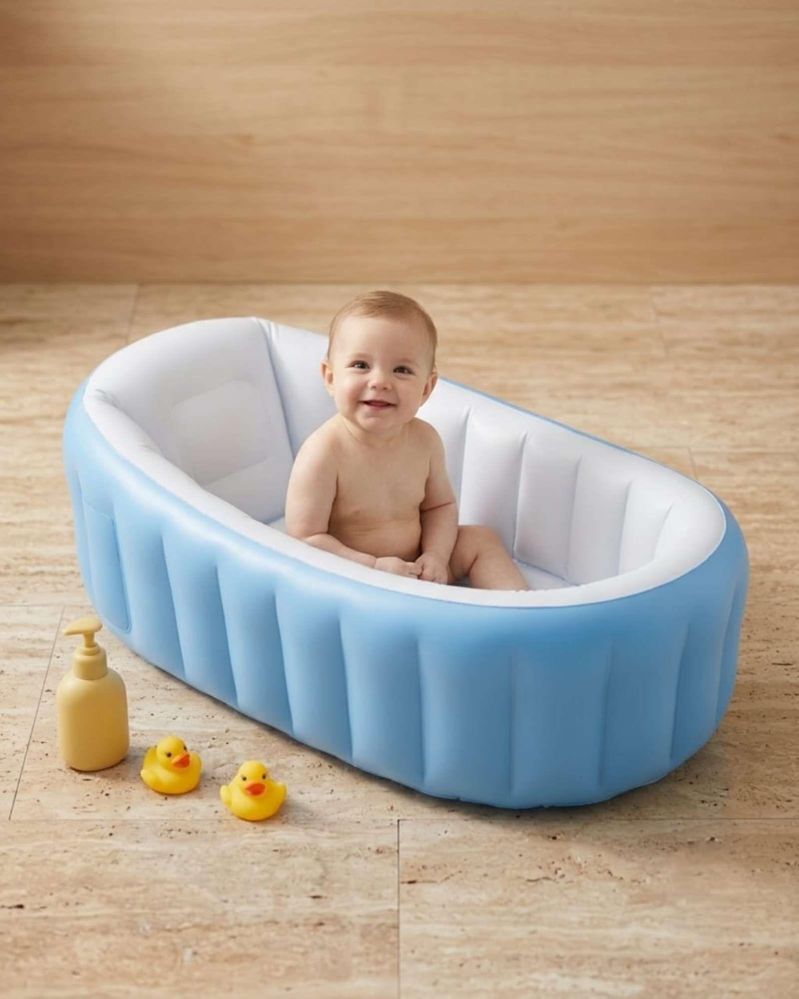 Bañera Tina Para Bebés Inflable Portátil Plegable Antideslizante. -3