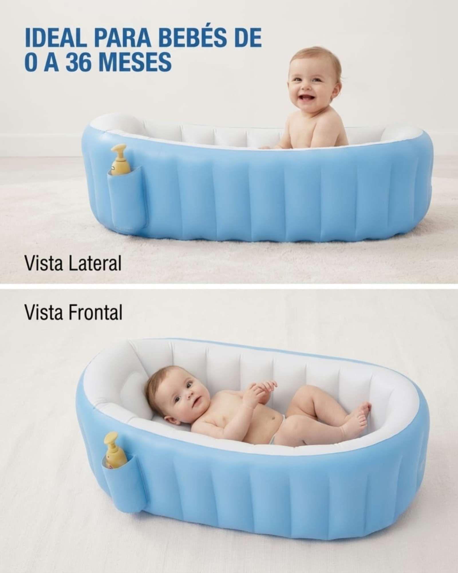 Bañera Tina Para Bebés Inflable Portátil Plegable Antideslizante. -4