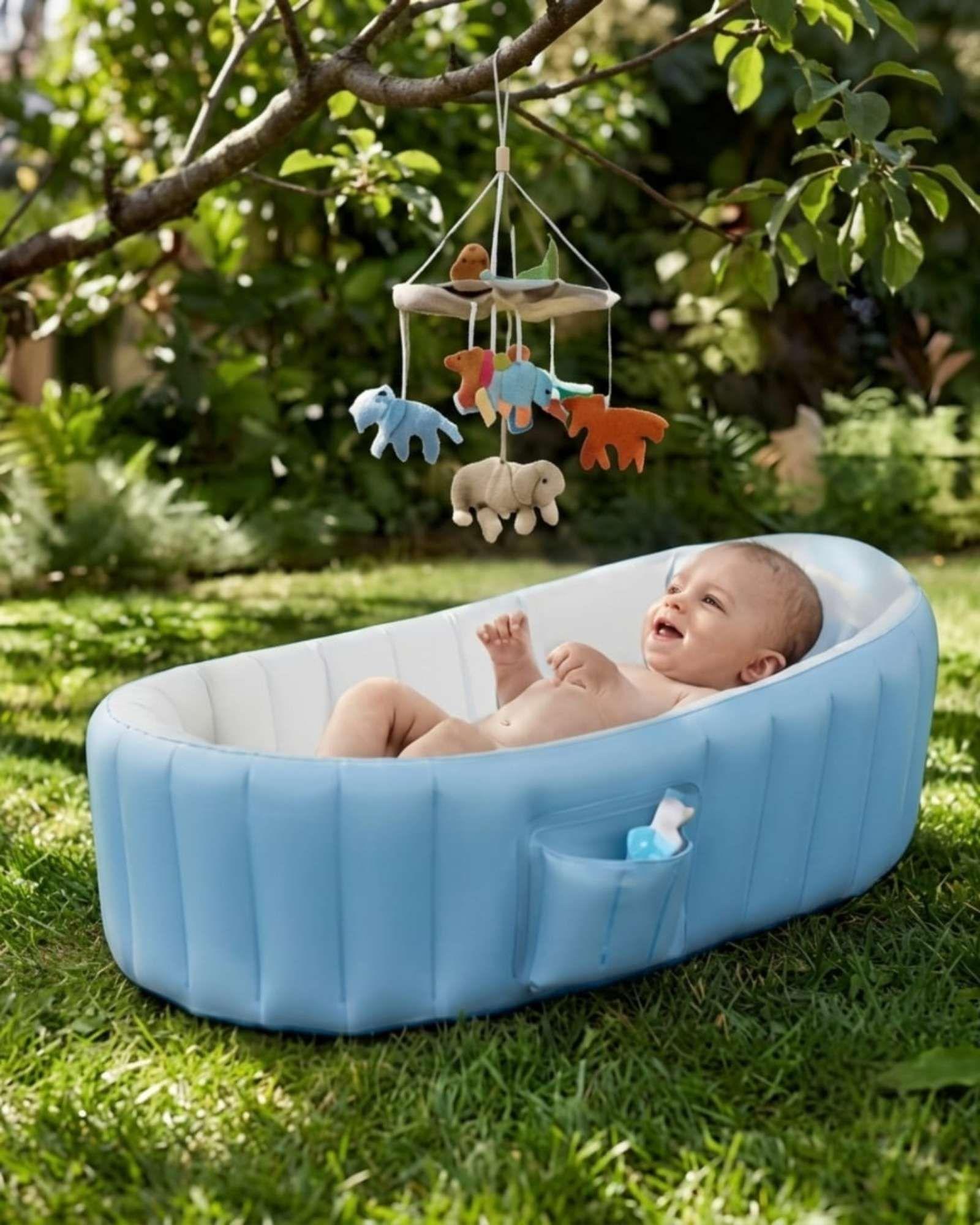 Bañera Tina Para Bebés Inflable Portátil Plegable Antideslizante. -5