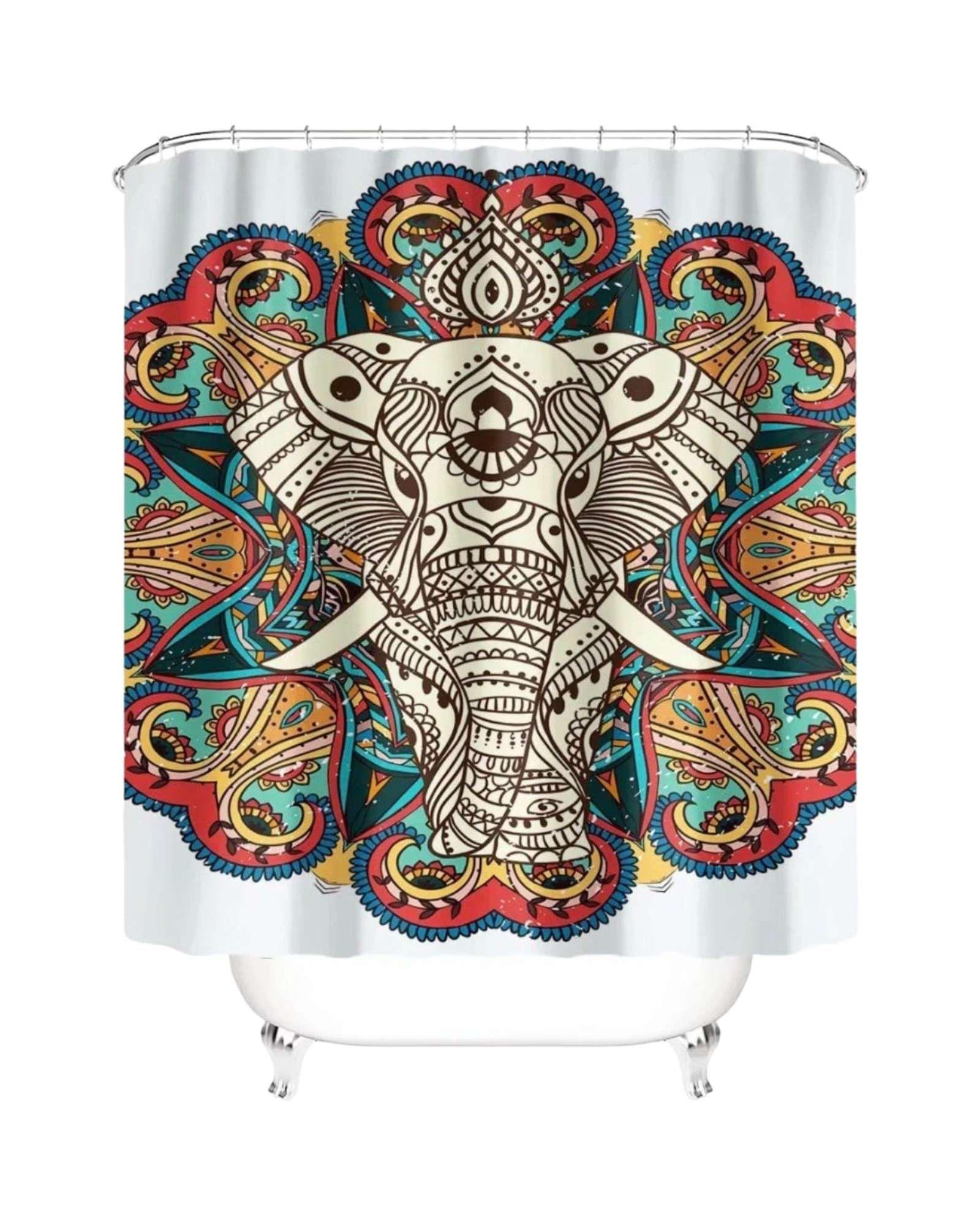 Juego de Cortina de Baño Tela Género + Forro Impermeable T2-4