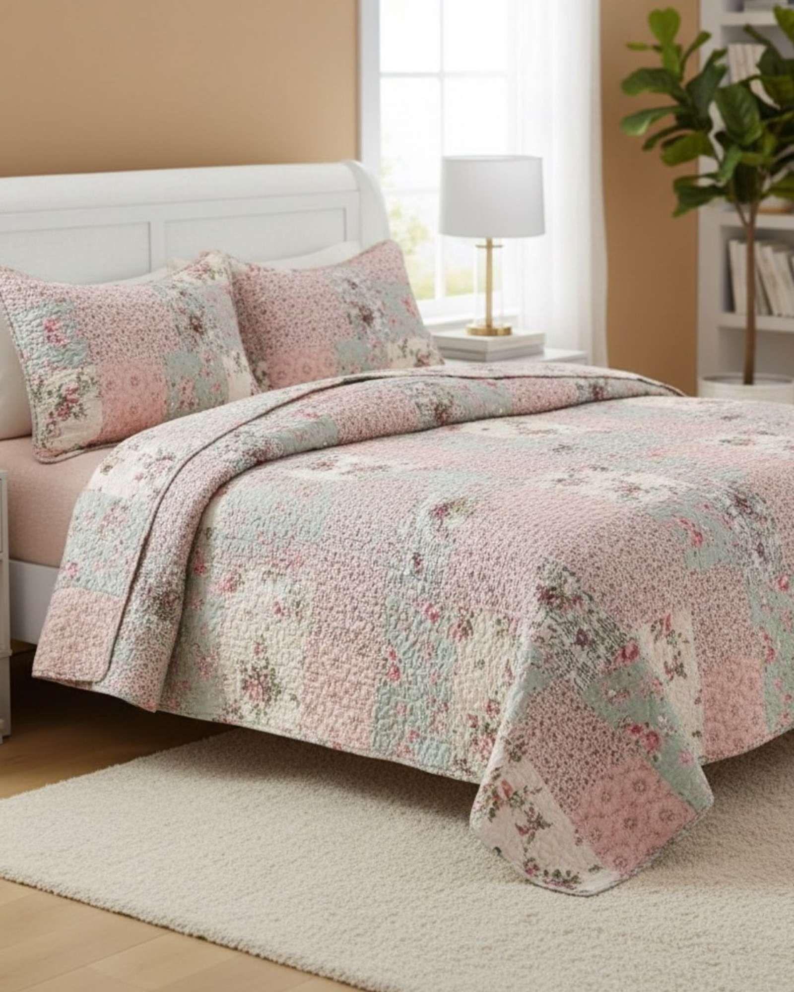 SABANA CON CUBRECAMA DE VERANO 2 PLAZAS + 2 ALMOHADAS s57-2