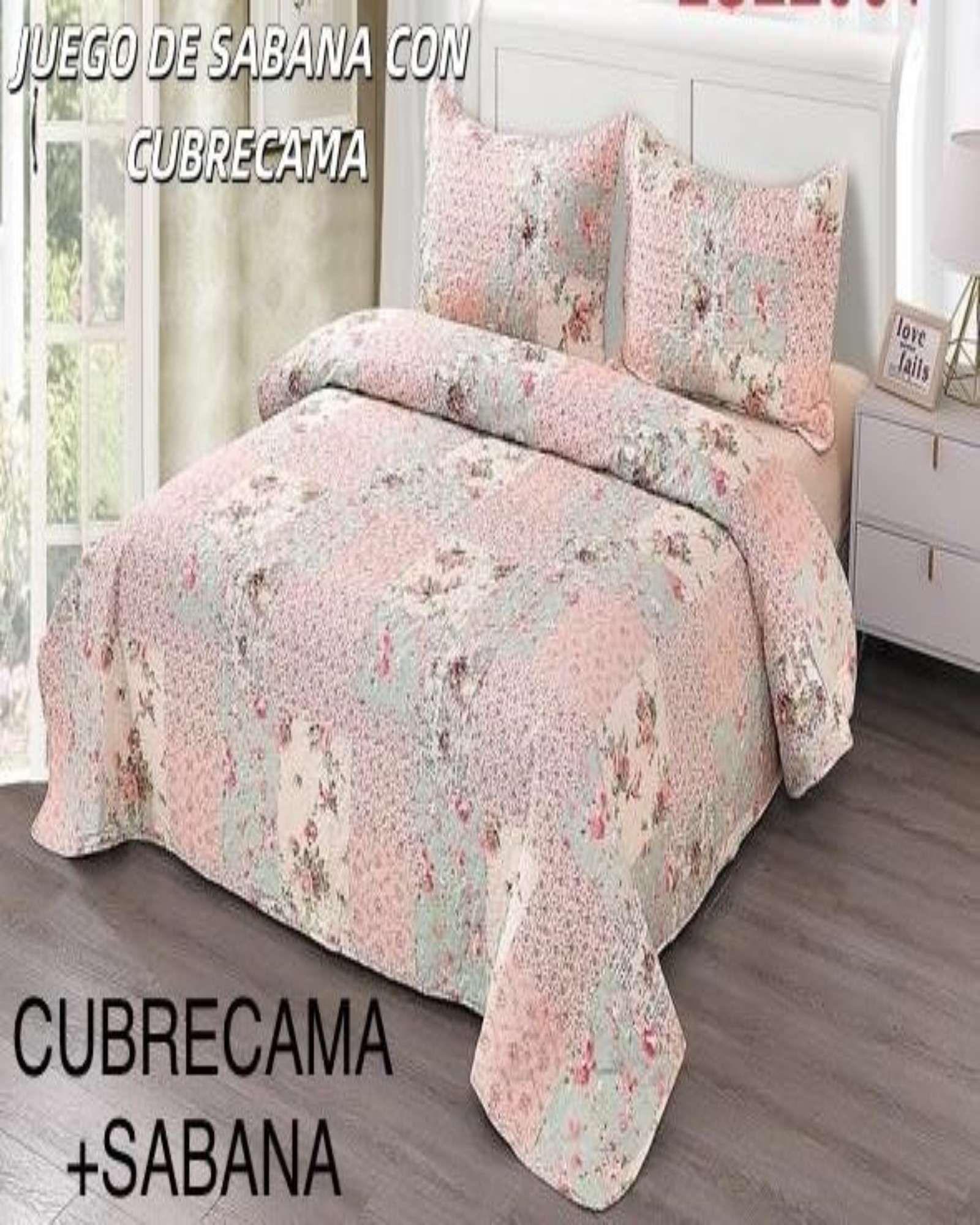 SABANA CON CUBRECAMA DE VERANO 2 PLAZAS + 2 ALMOHADAS s57-3