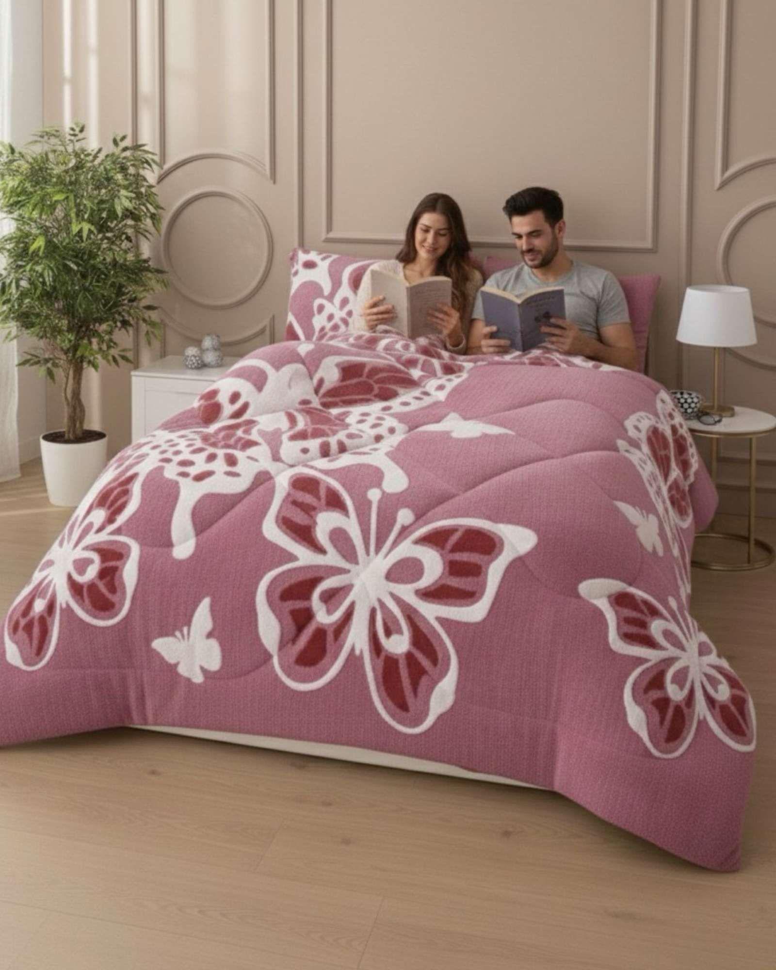 Cubrecama Chiporro Diseño Mariposa Suave y Abrigador King A45-1