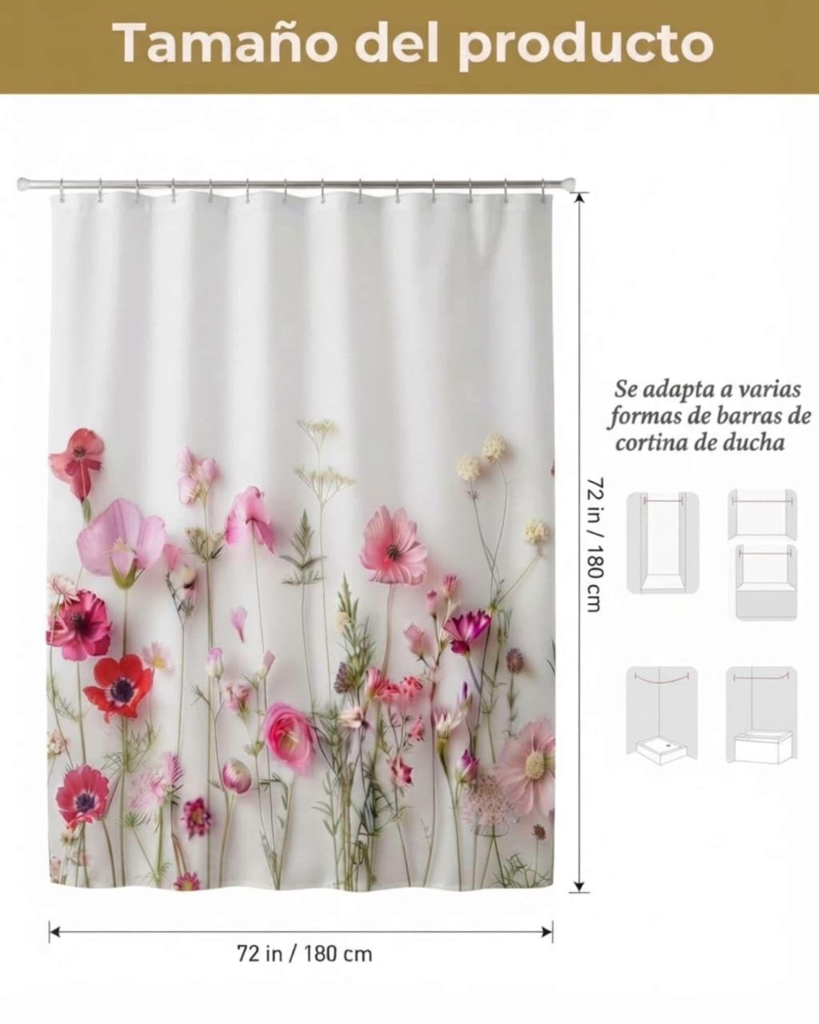 Pack de Cortina De Baño Con Forro Impermeable Surtido.-4