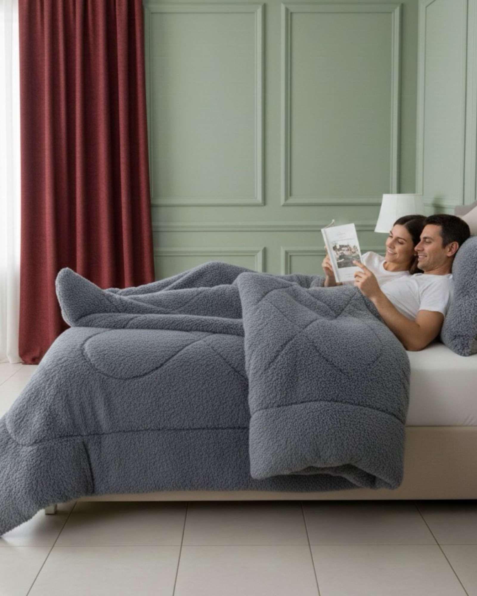 Cubrecama Otoño Invierno Chiporro Peludo Premium Plaza y media  A57-0