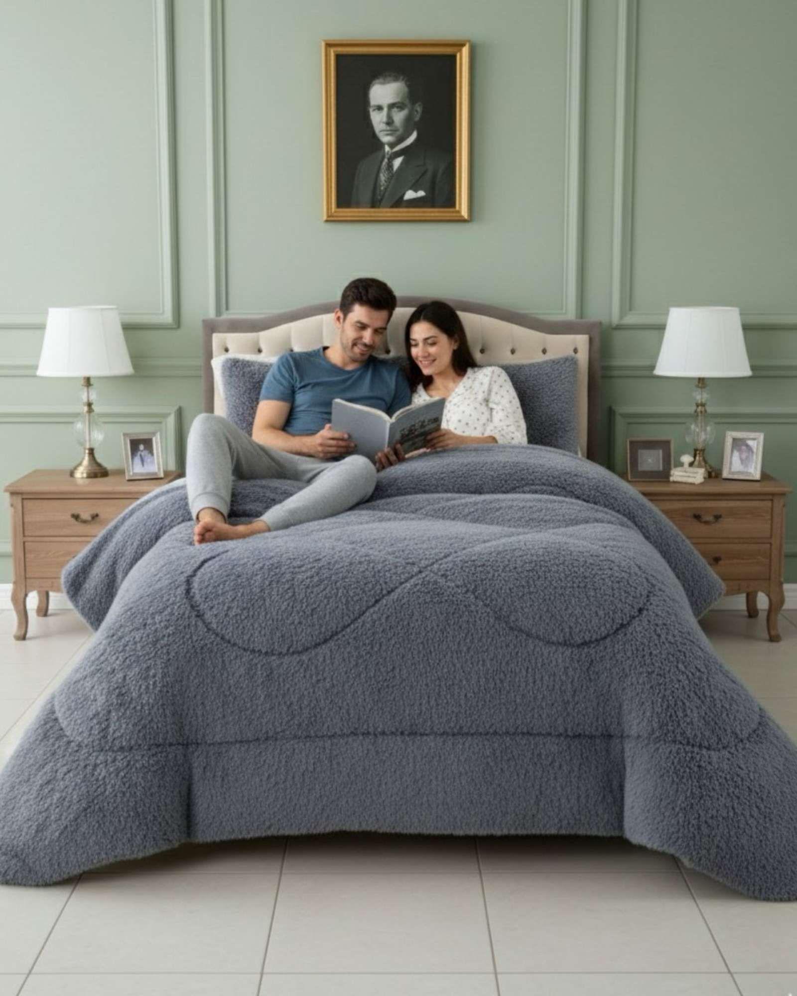 Cubrecama Otoño Invierno Chiporro Peludo Premium Plaza y media  A57-1