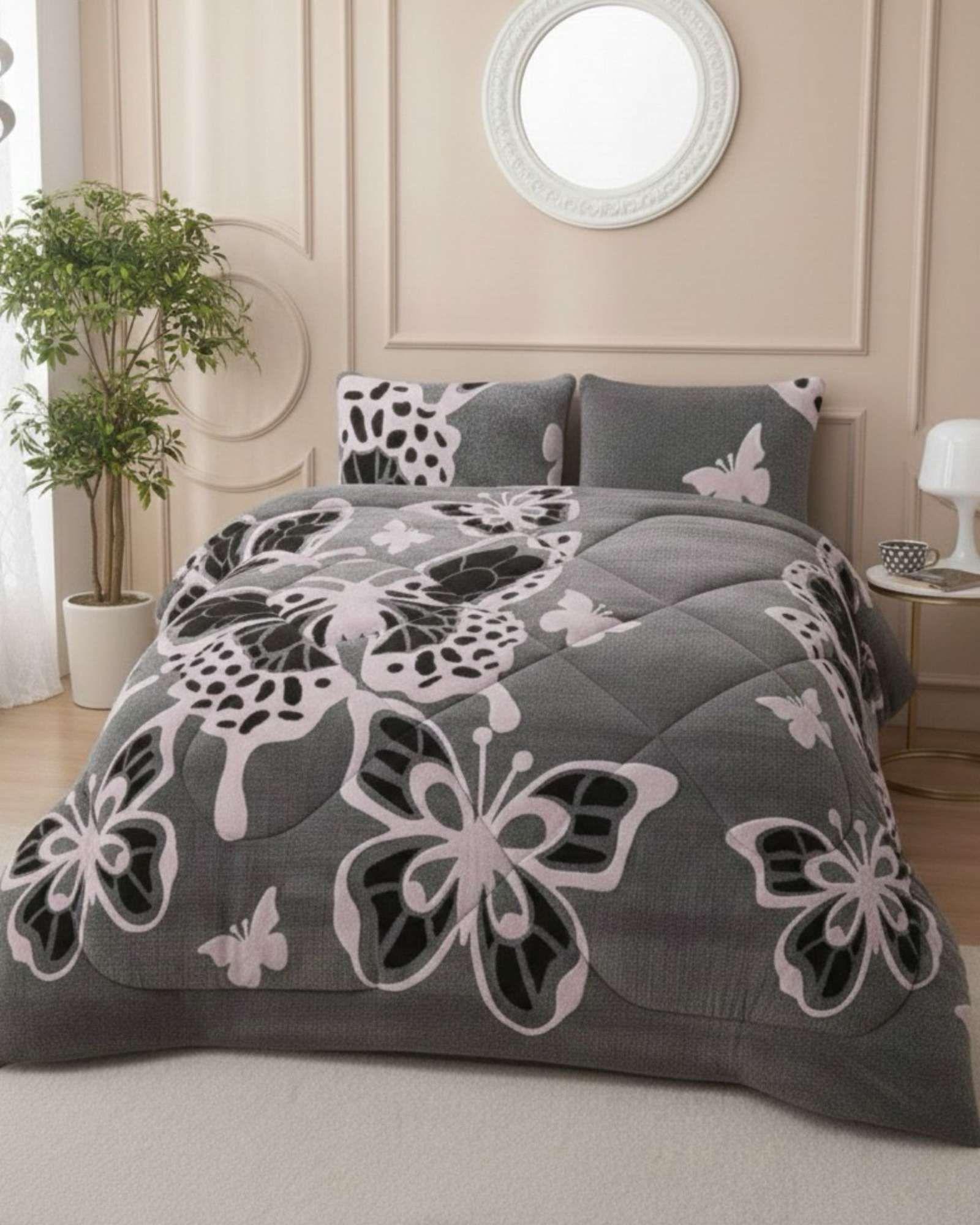 Cubrecama Chiporro Diseño Mariposa Suave y Abrigador 2 Plazas A29-2