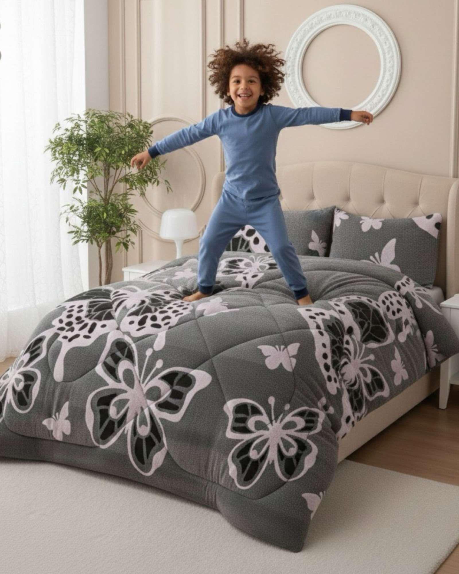 Cubrecama Chiporro Diseño Mariposa Suave y Abrigador 2 Plazas A29-4