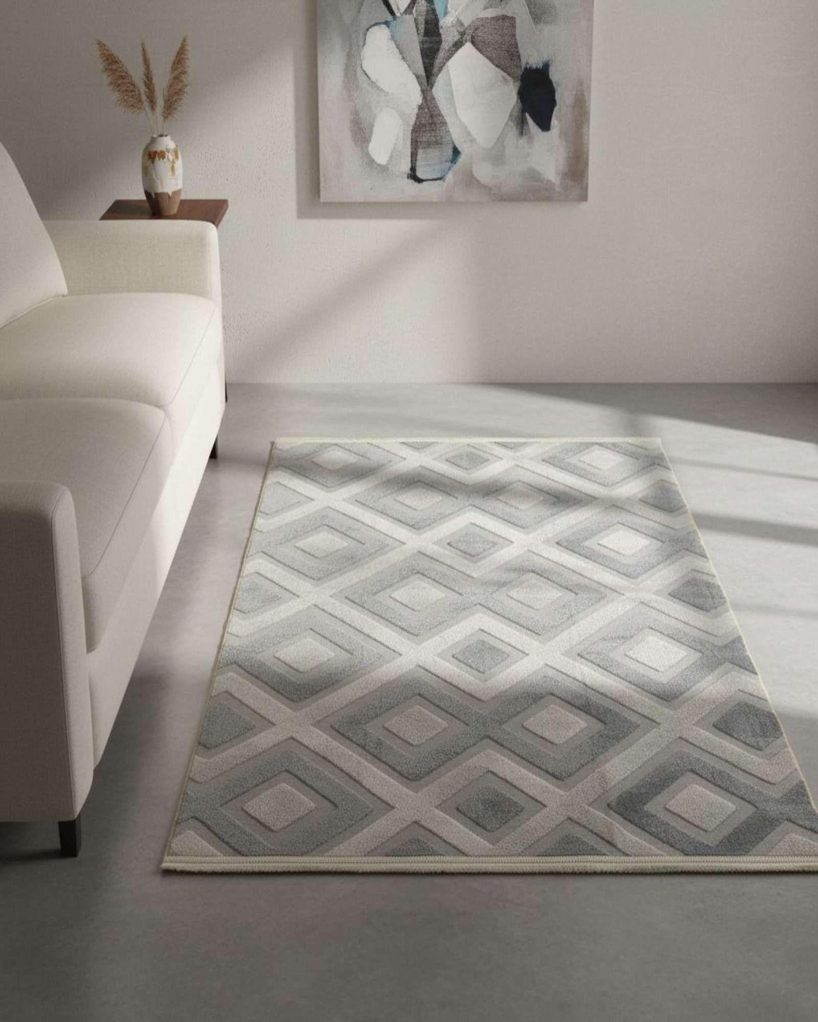 ALFOMBRA TEXTURIZADA DISEÑO JACQUARD ANTIDESLIZANTE 200X240 CMC A04-4