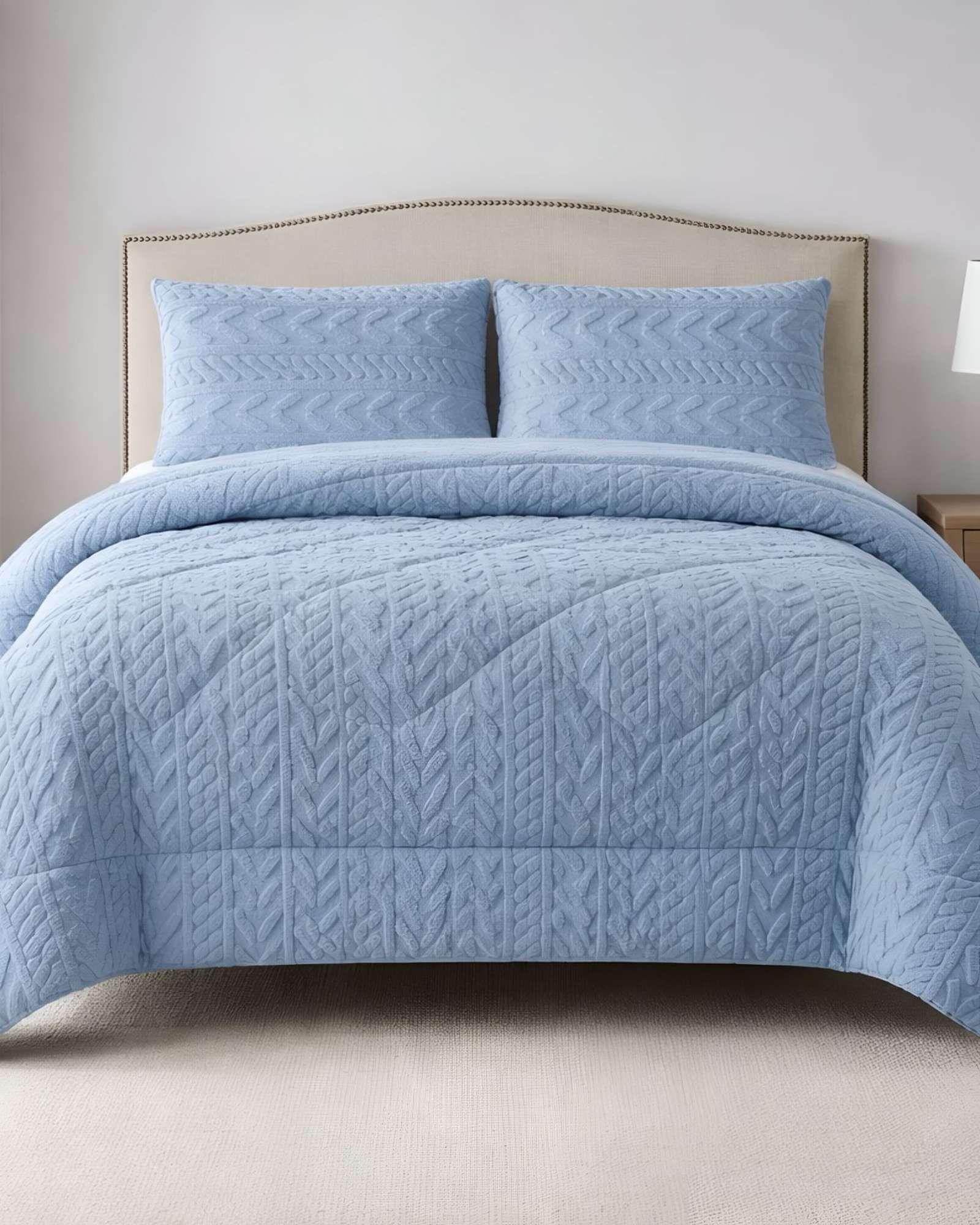 COBERTOR ELEGANTE DE INVIERNO CON CHIPORRO PLAZA Y MEDIA18-2