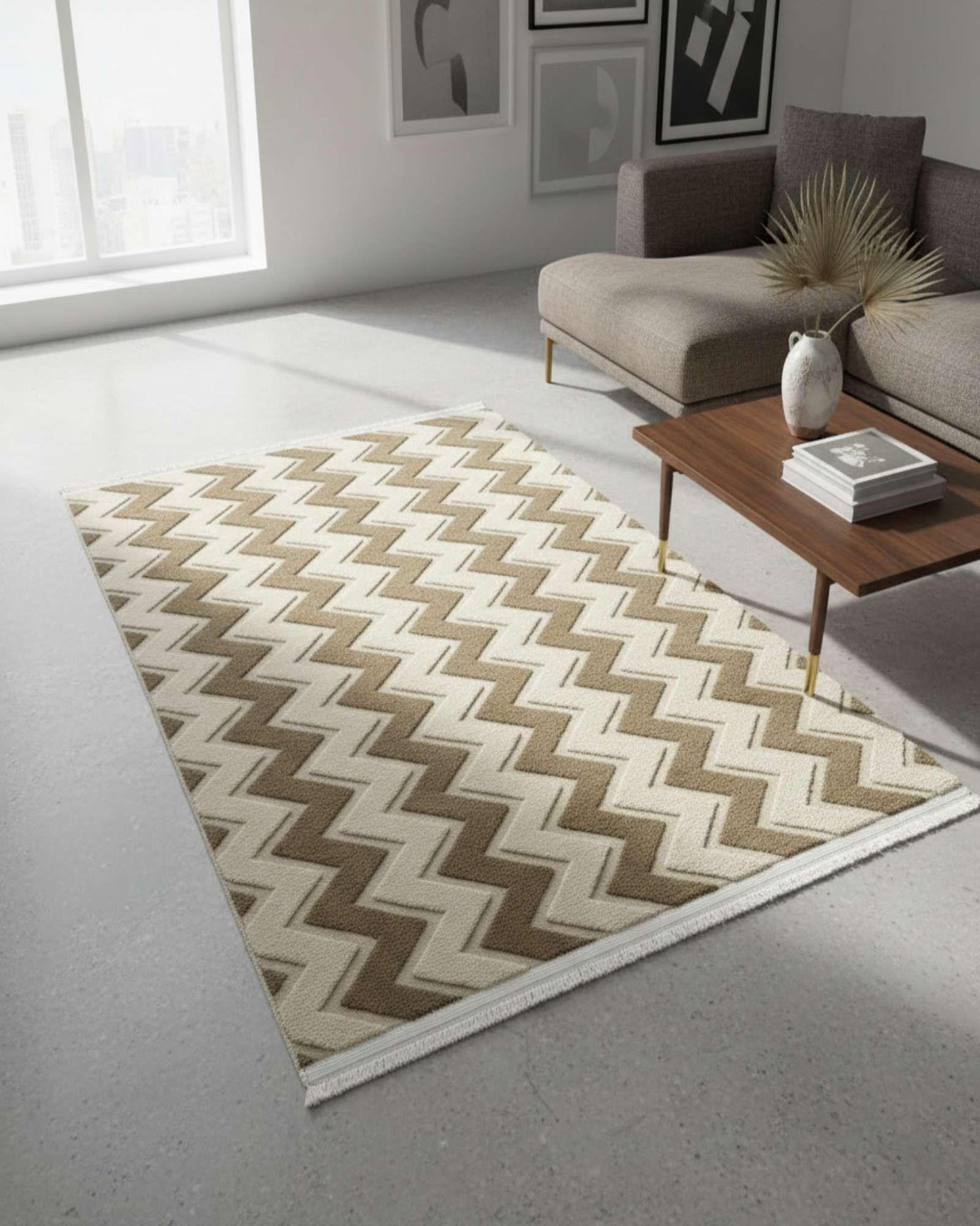 ALFOMBRA TEXTURIZADA DISEÑO JACQUARD ANTIDESLIZANTE 200X240 CMC A07-2