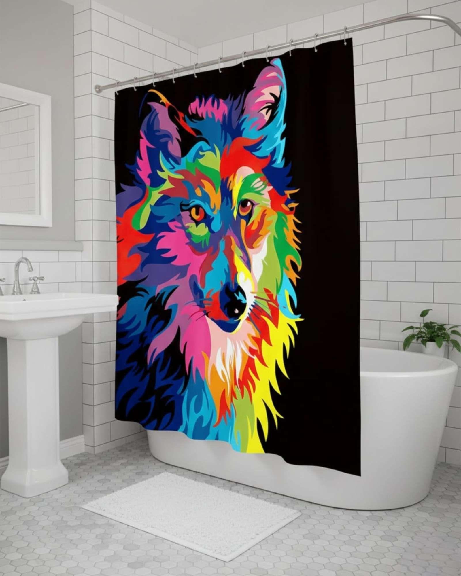 Juego de Cortina de Baño Tela Género + Forro Impermeable T15-1
