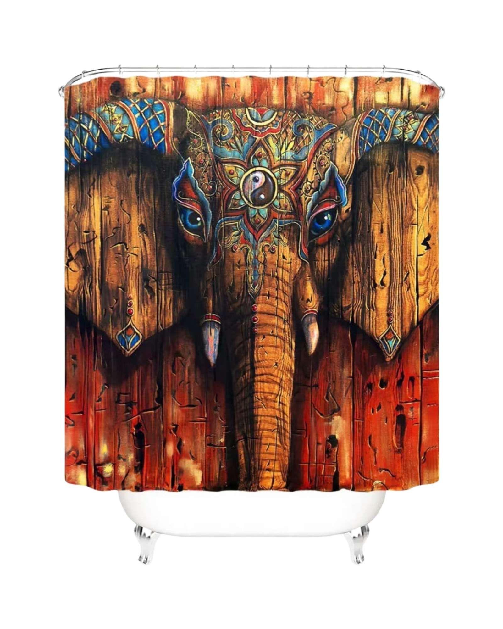 Juego de Cortina de Baño Tela Género + Forro Impermeable T5-2