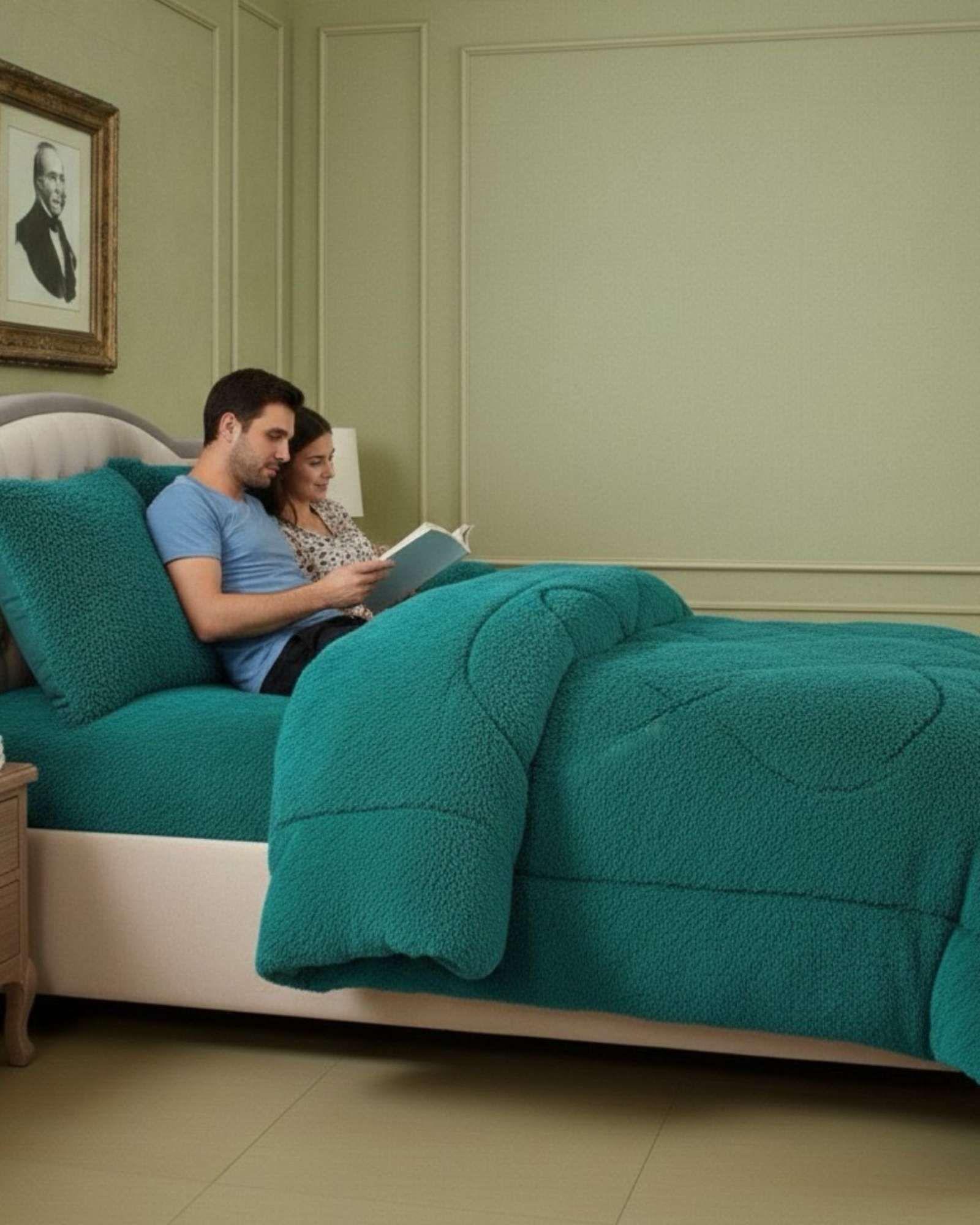 Cubrecama Otoño Invierno Chiporro Peludo Premium Plaza y media  A54-0