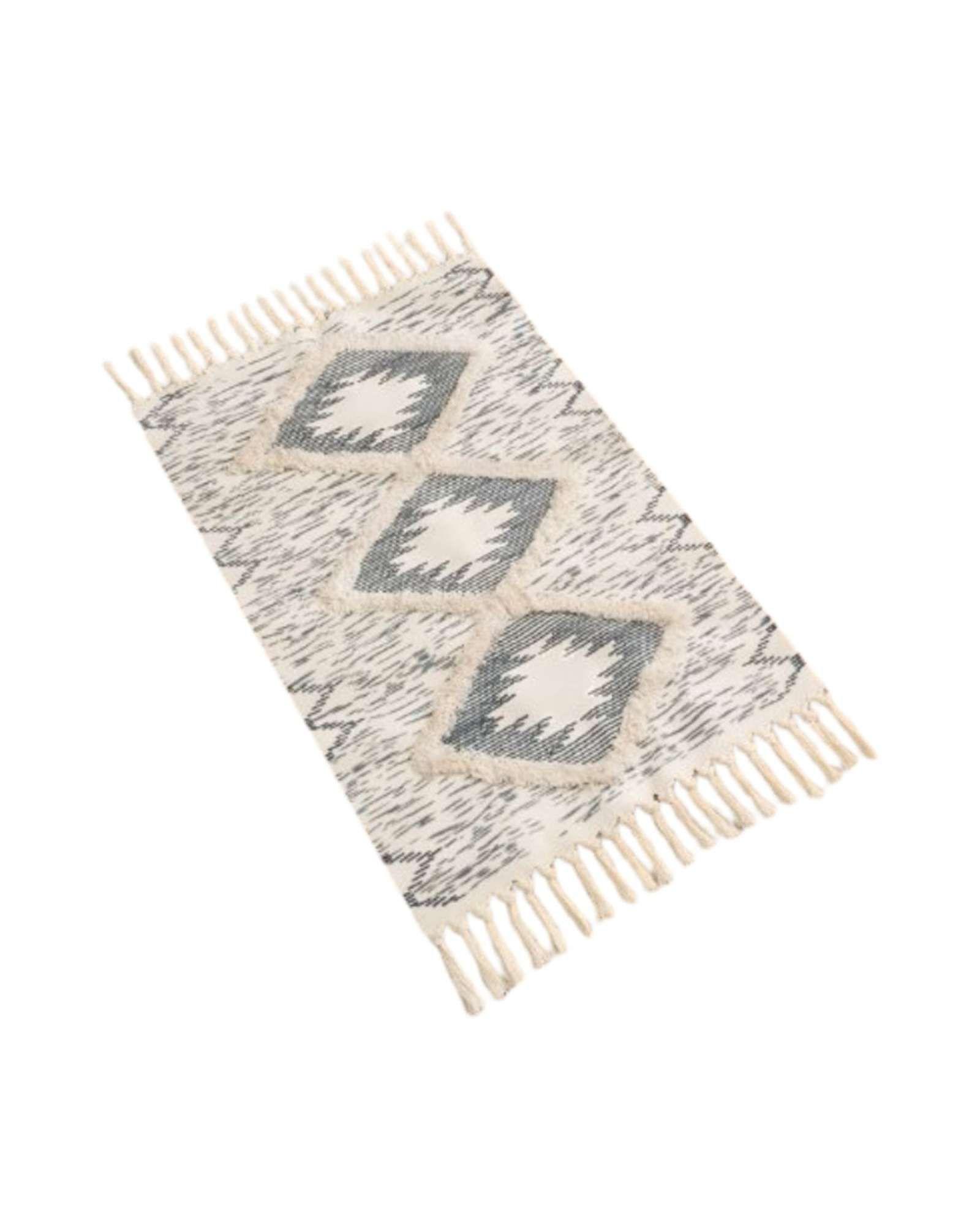 Pack de 2 Alfombra de Lino Bajada de Cama estilo Boho medida 60 cm x 90 cm A3-3