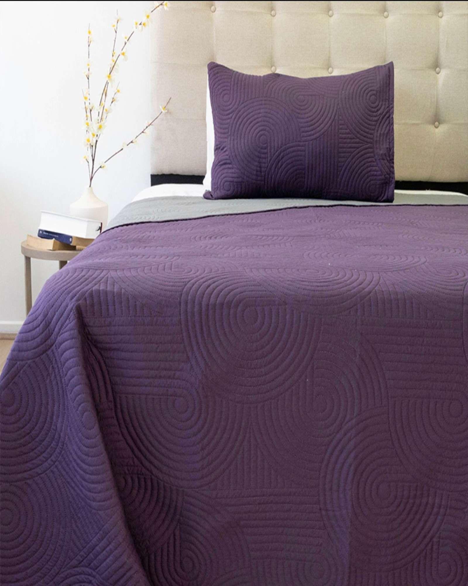 Cubrecama Colcha Quilt Bicolor plaza y media Doral M04-3