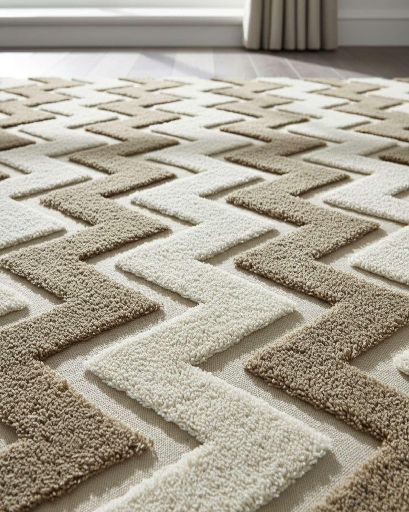 ALFOMBRA TEXTURIZADA DISEÑO JACQUARD ANTIDESLIZANTE 180X200 CM A07-3