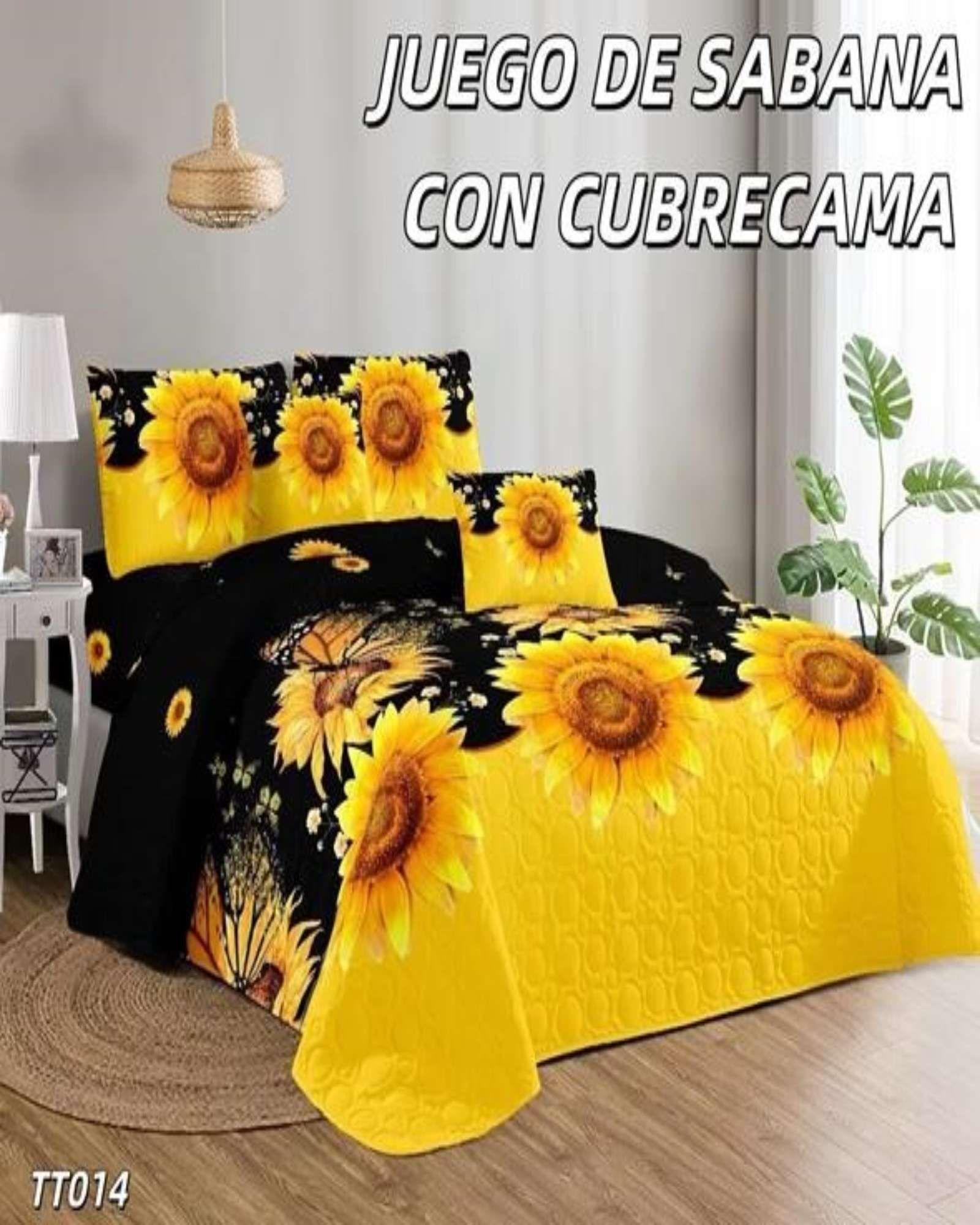 SABANA CON CUBRECAMA DE VERANO 2 PLAZAS + 2 ALMOHADAS s44-3