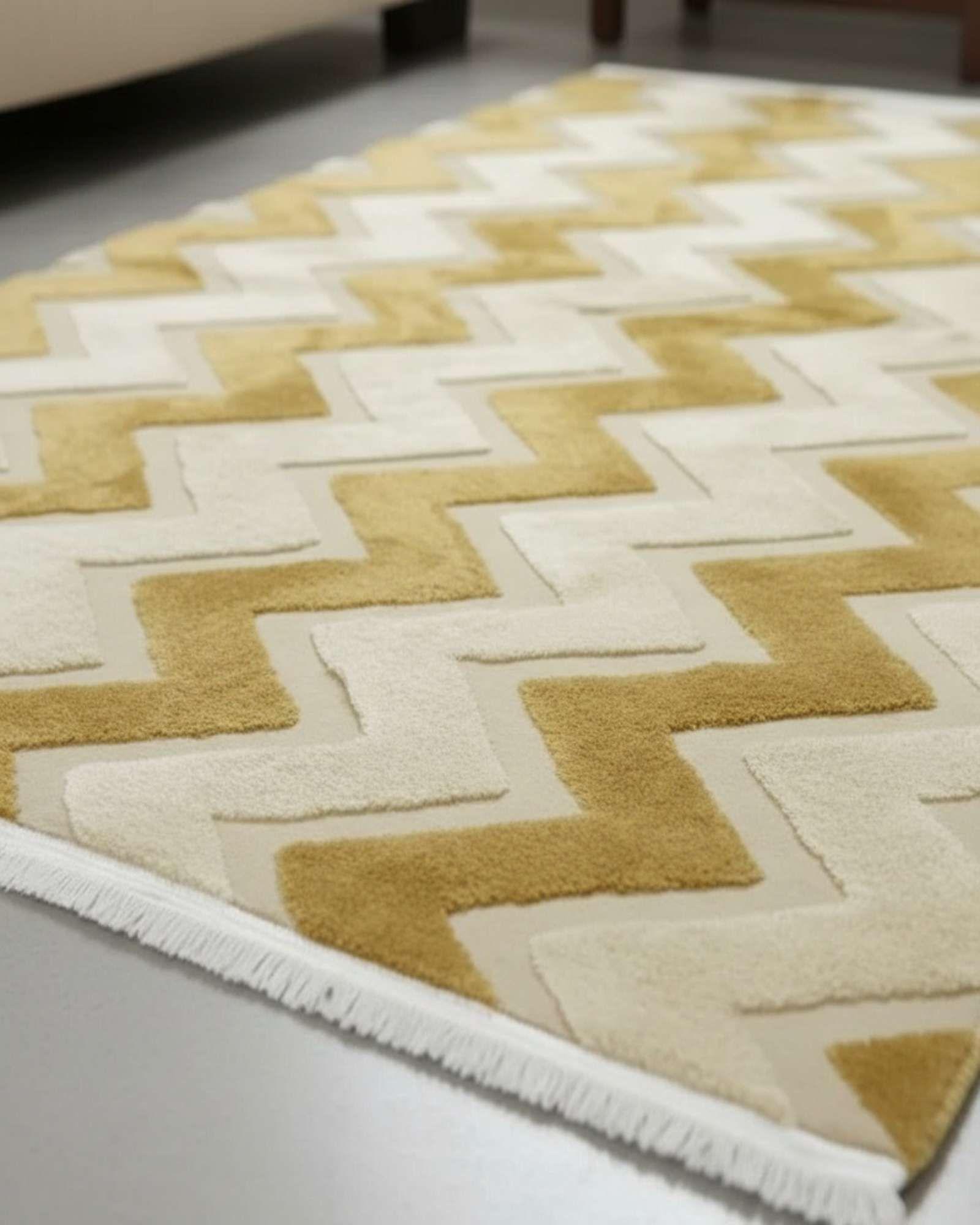 ALFOMBRA TEXTURIZADA DISEÑO JACQUARD ANTIDESLIZANTE 150X200 CM A01-2