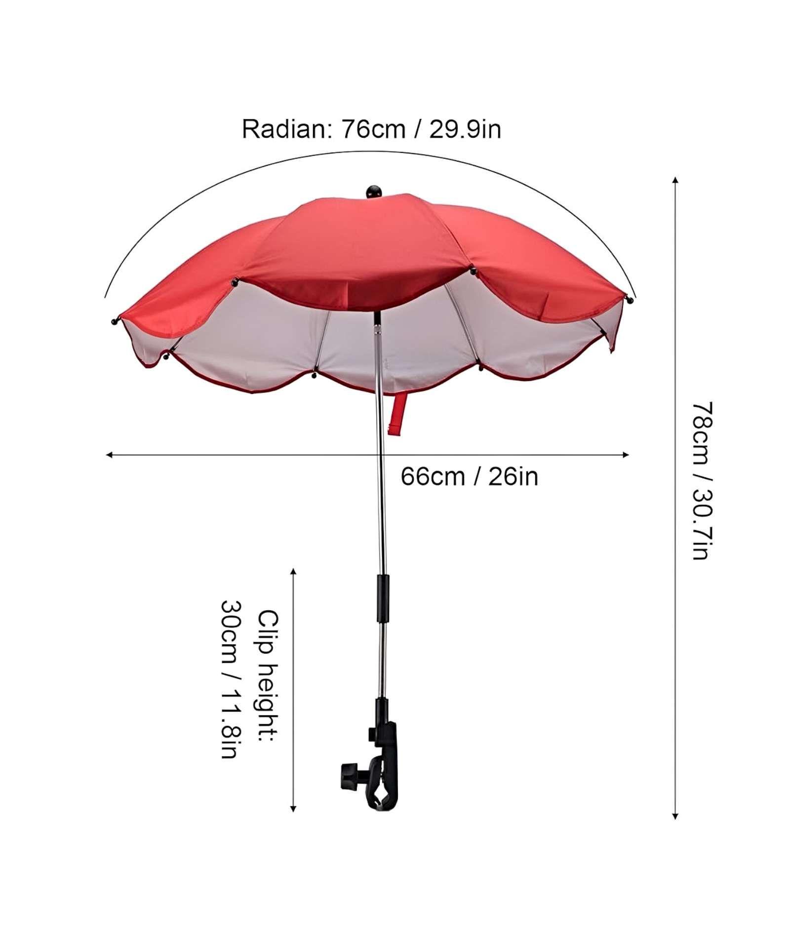 Sombrilla UV portátil para cochecito de bebé ROJO-3