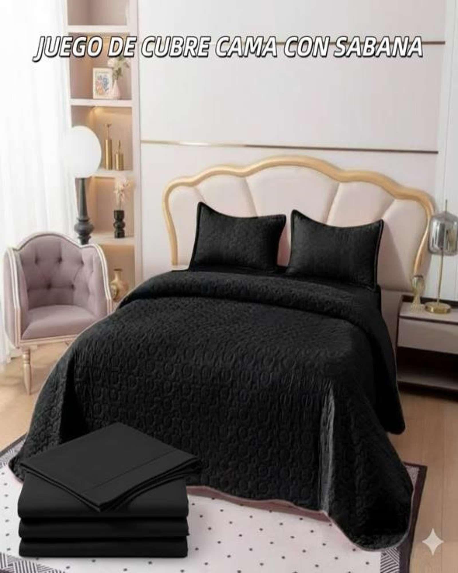 SABANA CON CUBRECAMA DE VERANO 2 PLAZAS + 2 ALMOHADAS s31-3