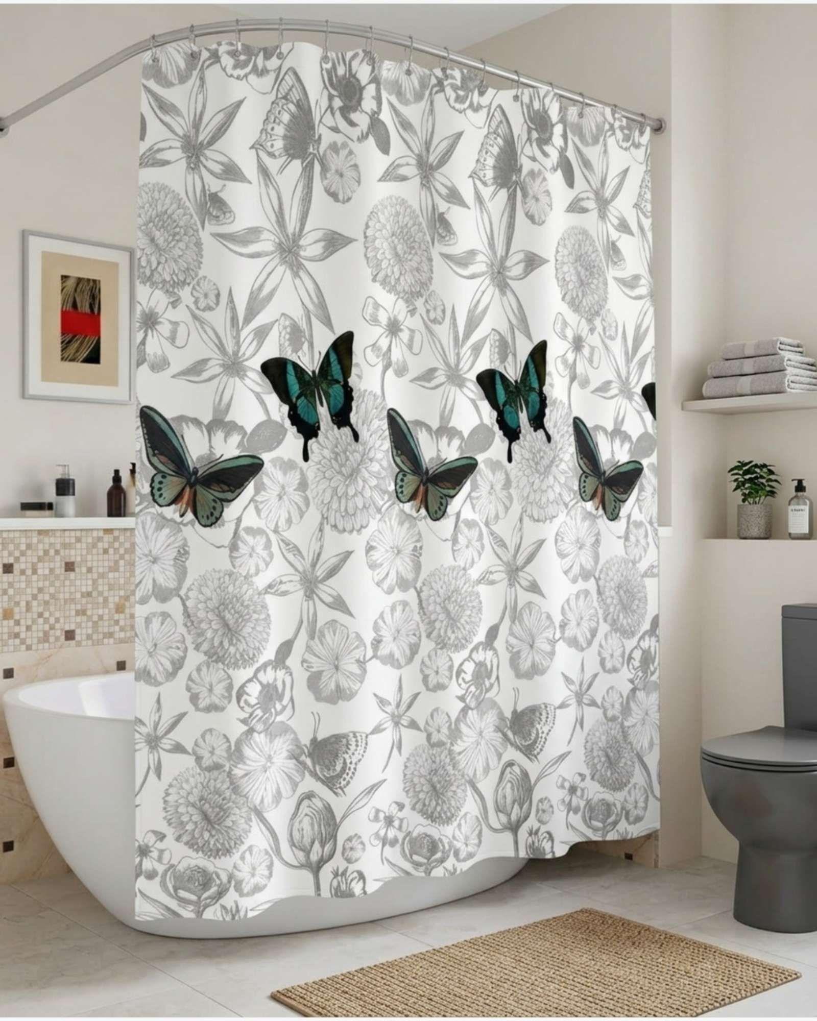 Pack de Cortina De Baño Con Forro Impermeable Surtido.-1