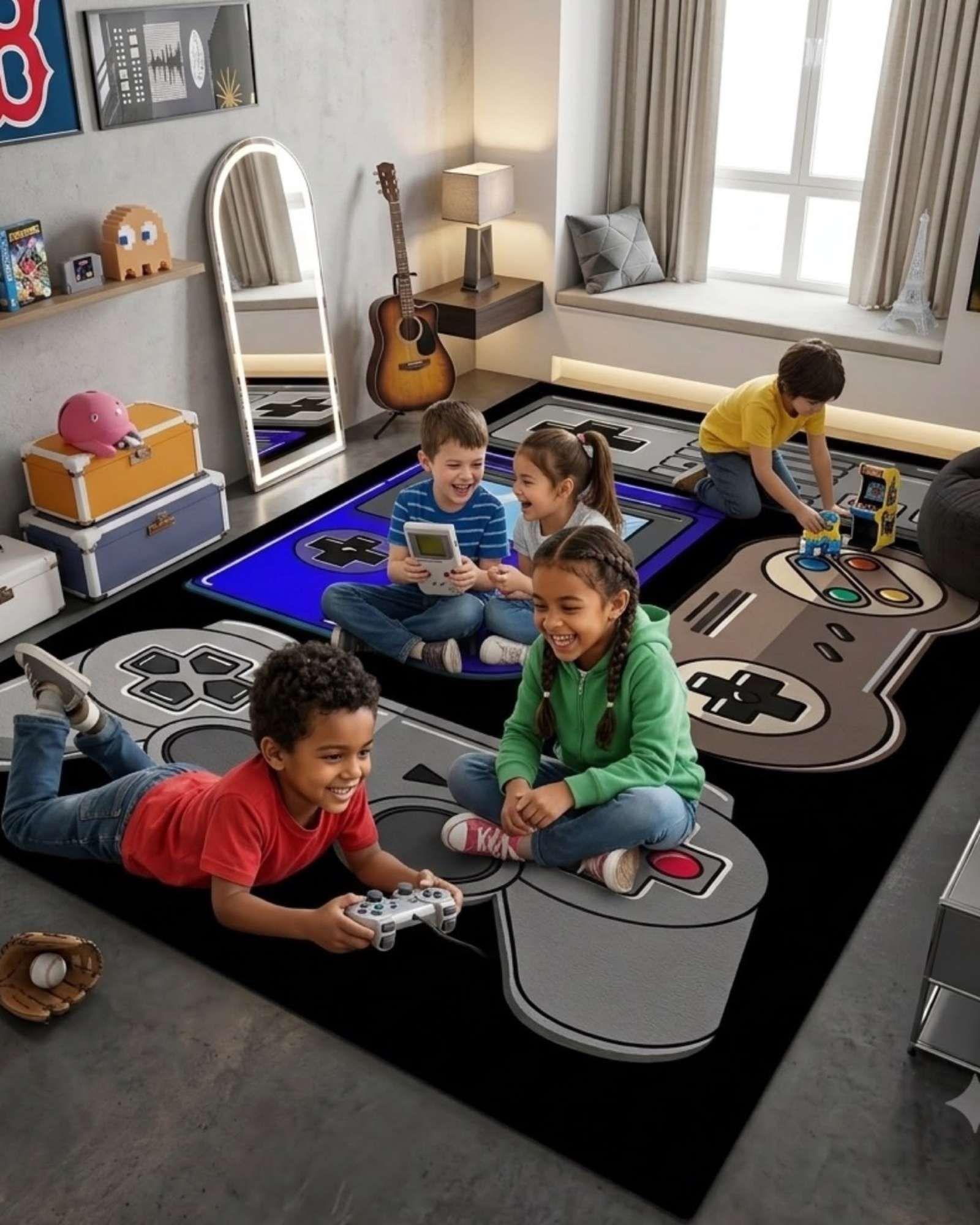 Alfombra Infantil Suave con Diseño 3D  120x180 cm-4