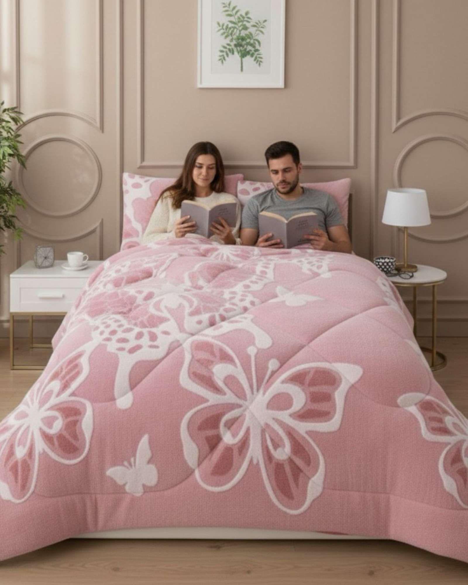 Cubrecama Chiporro Diseño Mariposa Suave y Abrigador 2 Plazas A27-1