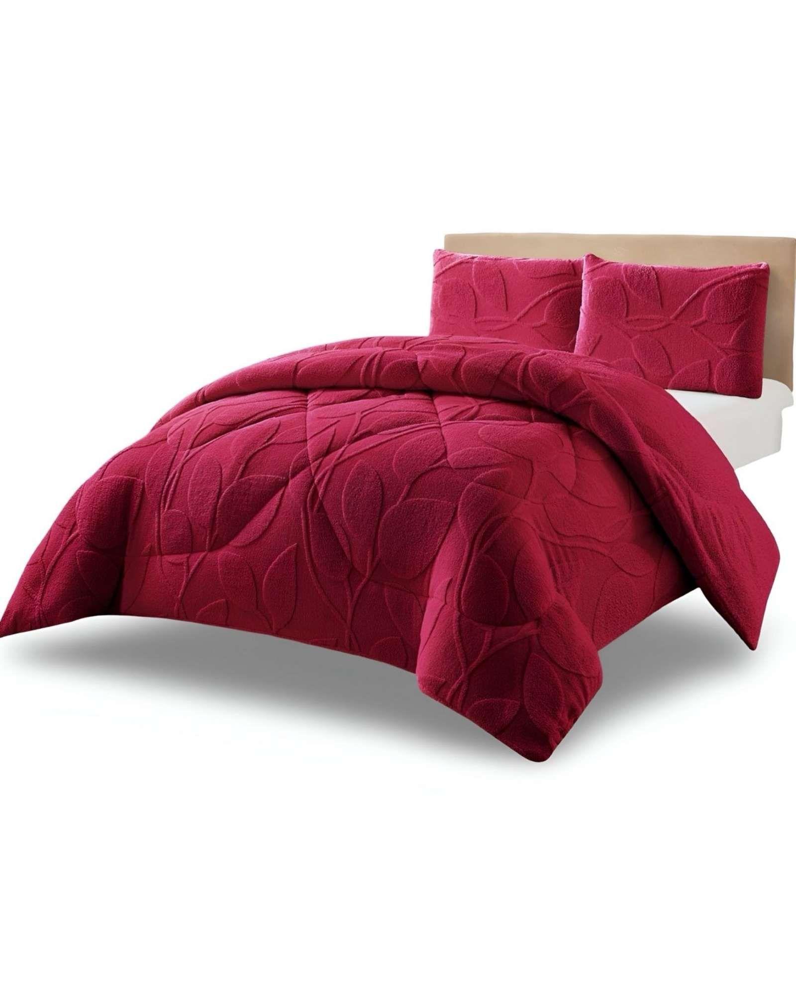 Cubrecama Acolchado con chiporro diseño Texturizado Hojas King K10-2