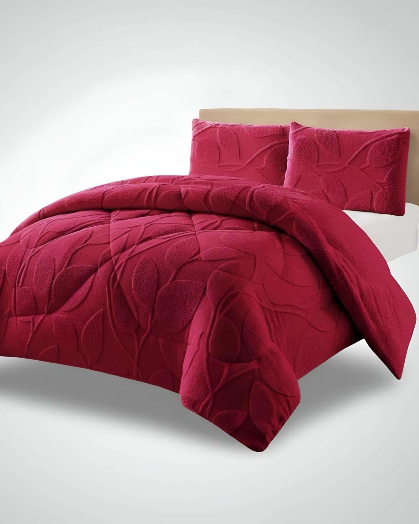 Cubrecama Acolchado con chiporro diseño Texturizado Hojas King K10-3