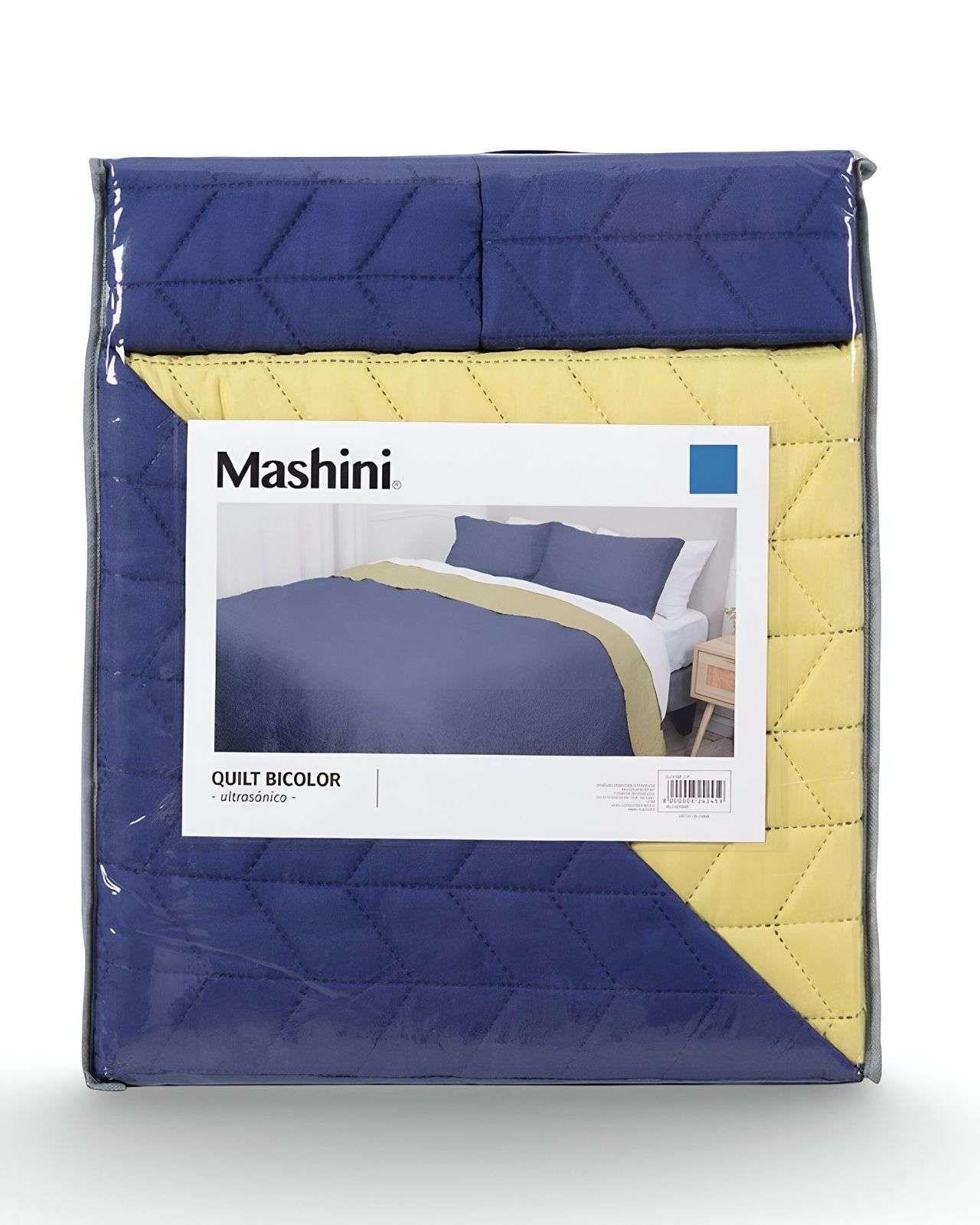 Cubrecama Colcha Quilt Bicolor 2 plazas Mashini M003-3