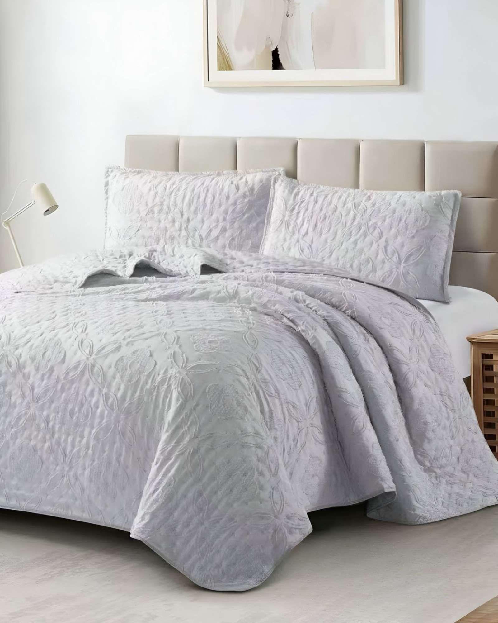 CUBRECAMA QUILT DELGADO TUFTING DE LUJO SUAVE KING R1-3