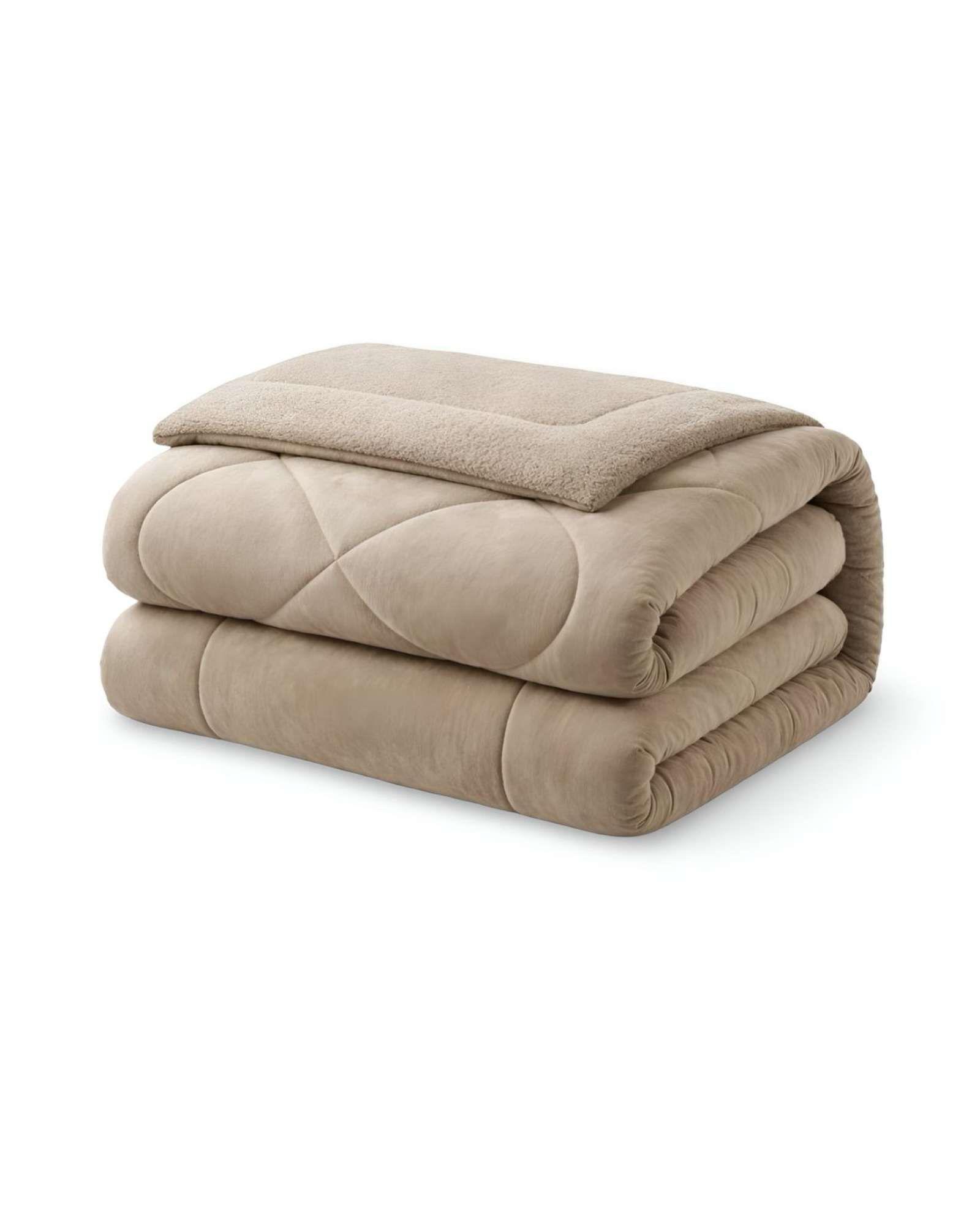 Cubrecama plush con chiporro Acolchado liso 2 plazas-4