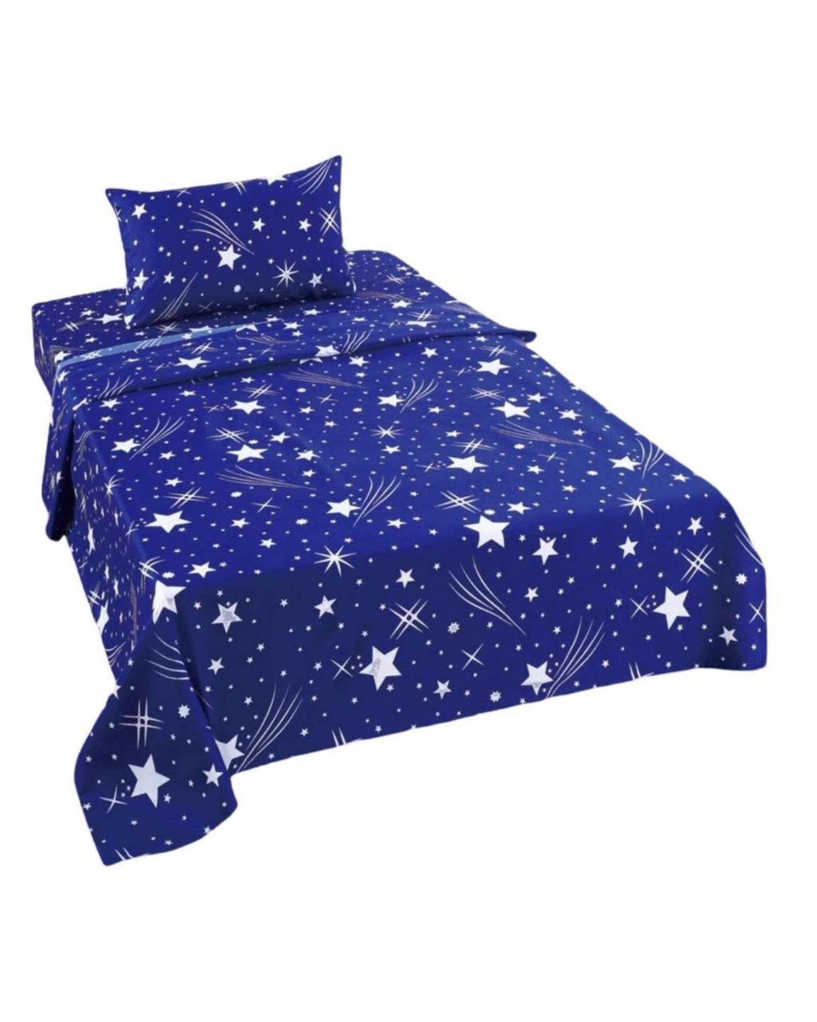 Juego de Sabanas de verano Estrella Infantil 1 plaza  MAS 1 ALMOHADA -1