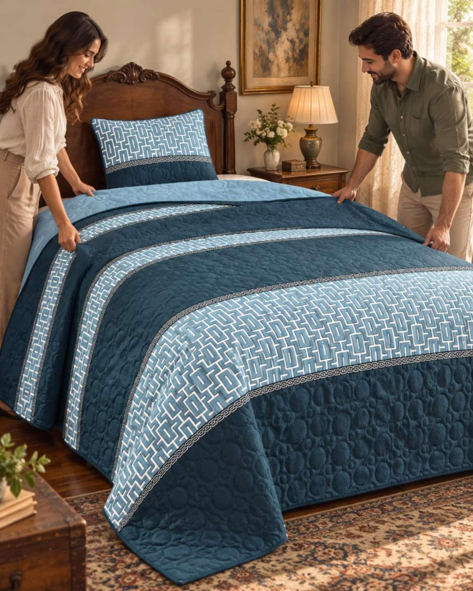 Cubrecama de Verano Plaza y Media Mas Funda De Almohada C2-5