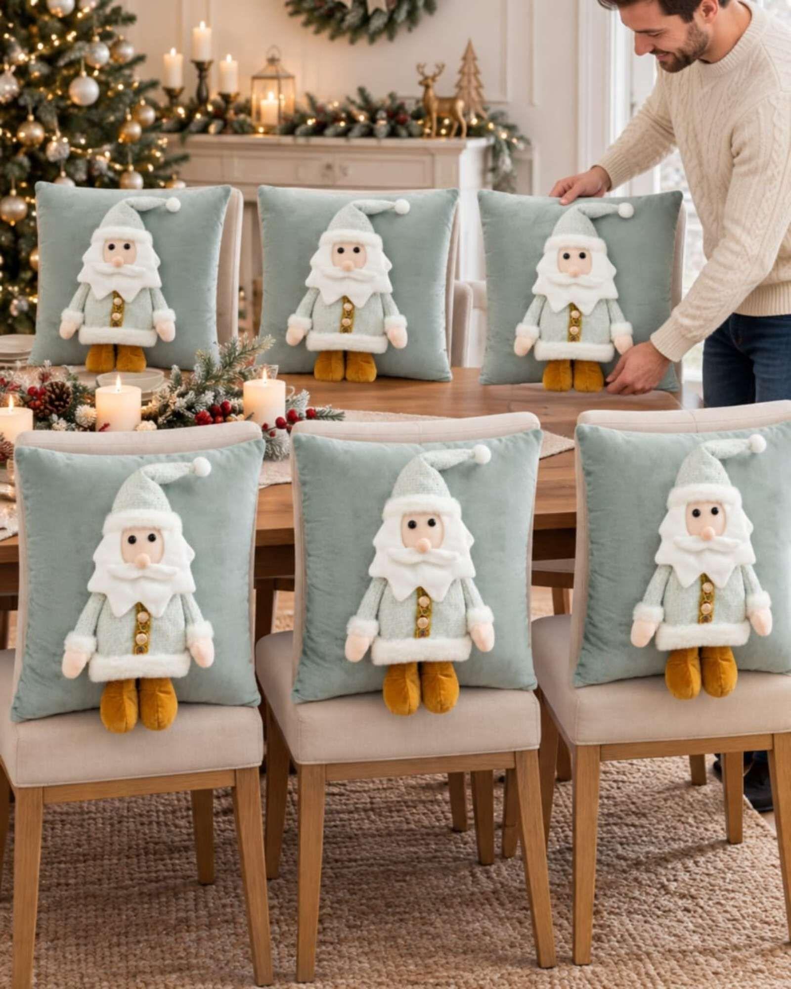 Pack de 6 Fundas para Cojín Navidad  45x45 cm  en Relieve 3D C9-2