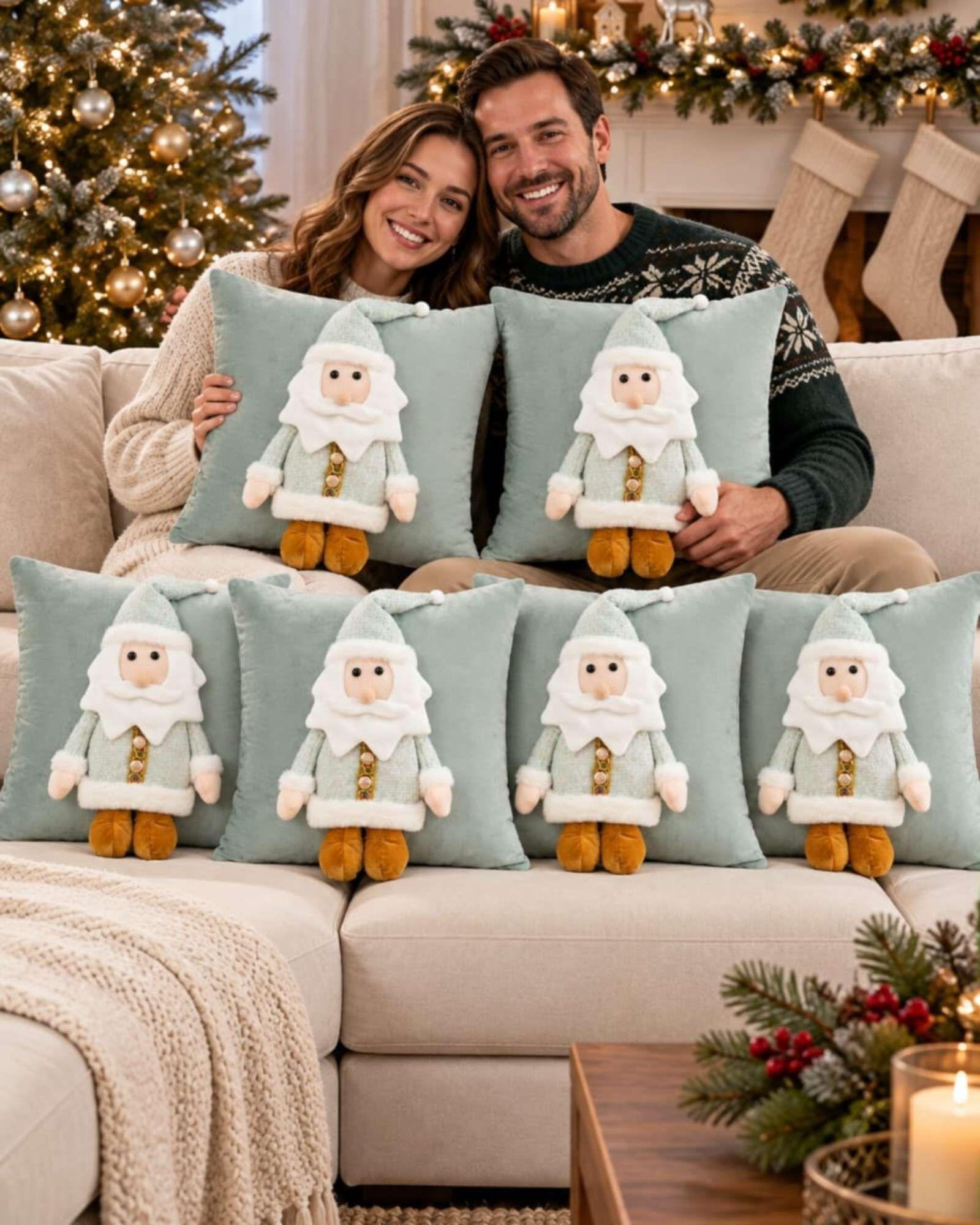 Pack de 6 Fundas para Cojín Navidad  45x45 cm  en Relieve 3D C9-3