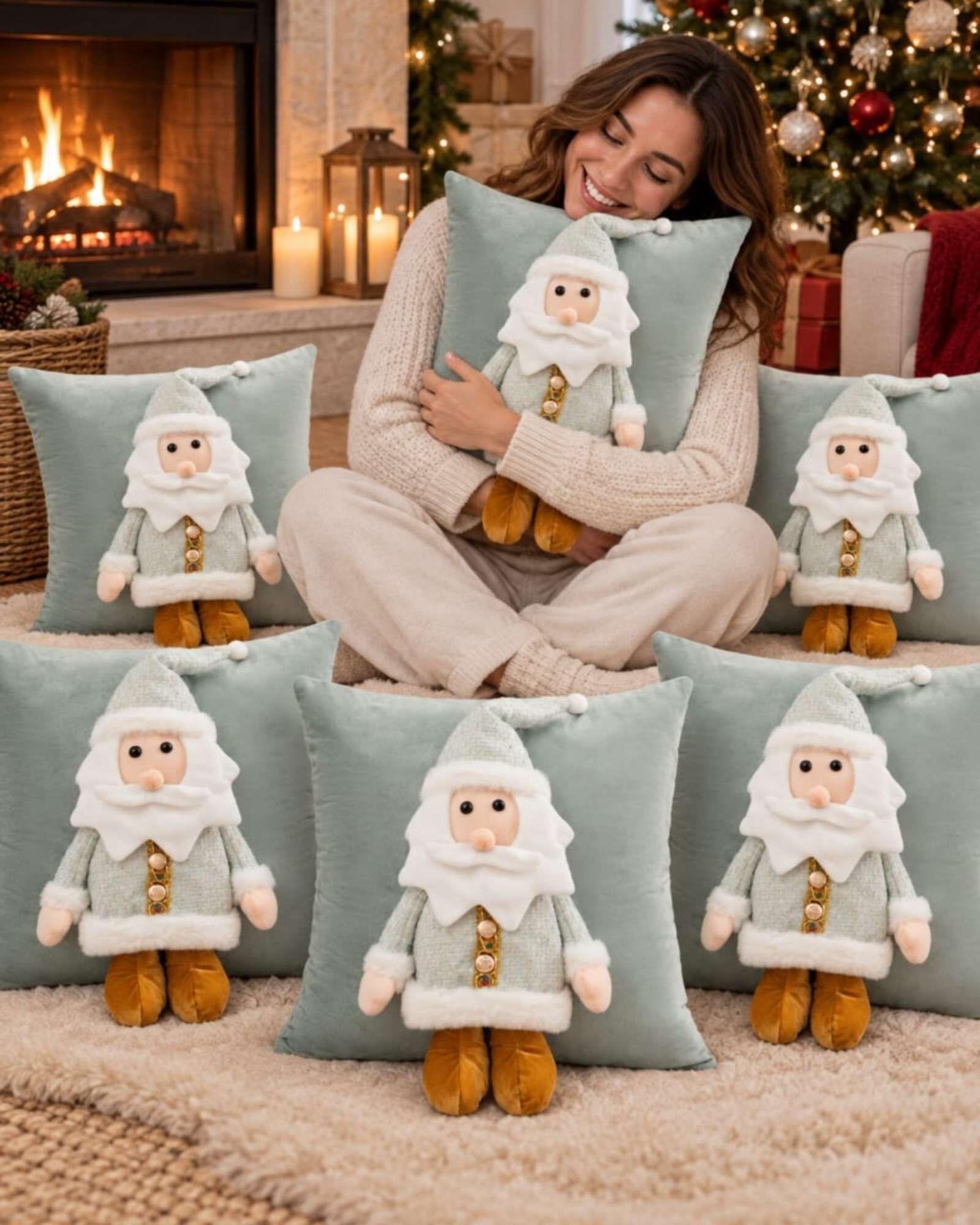 Pack de 6 Fundas para Cojín Navidad  45x45 cm  en Relieve 3D C9-5